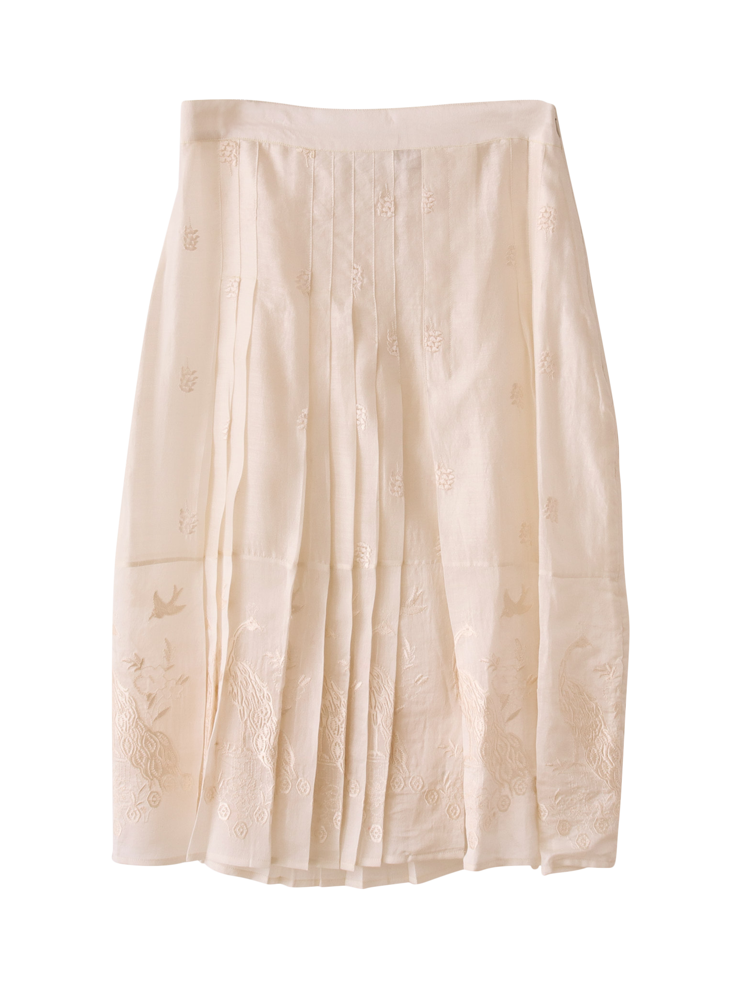 Product image 3 of 4, which shows S.S.DALEY Ada Embroidered Metallic Skirt, Ecru, 8