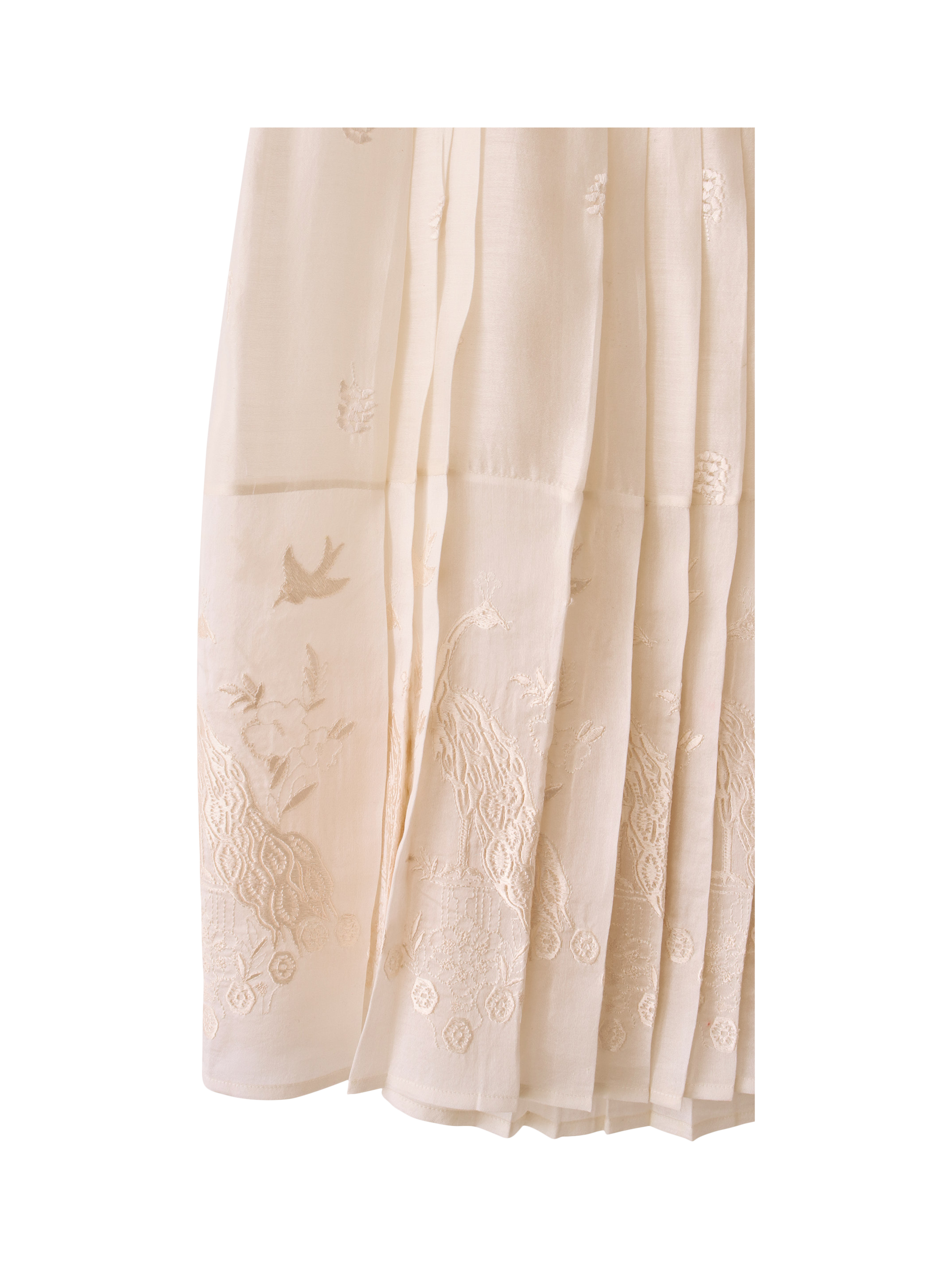 Product image 4 of 4, which shows S.S.DALEY Ada Embroidered Metallic Skirt, Ecru, 8