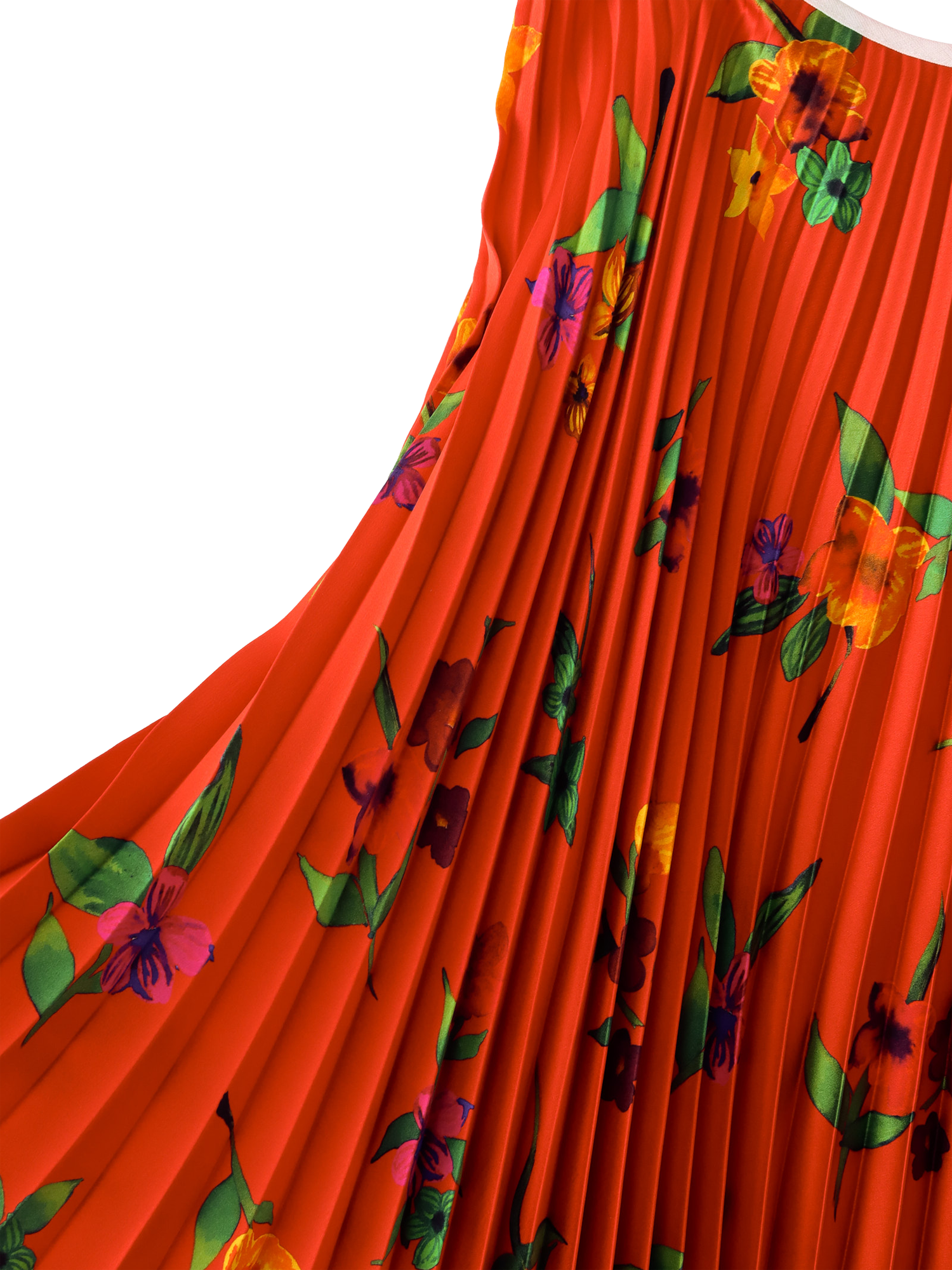 Product image 4 of 4, which shows S.S.DALEY Floral Pleated Sunray Pure Silk Skirt, Multi, 8