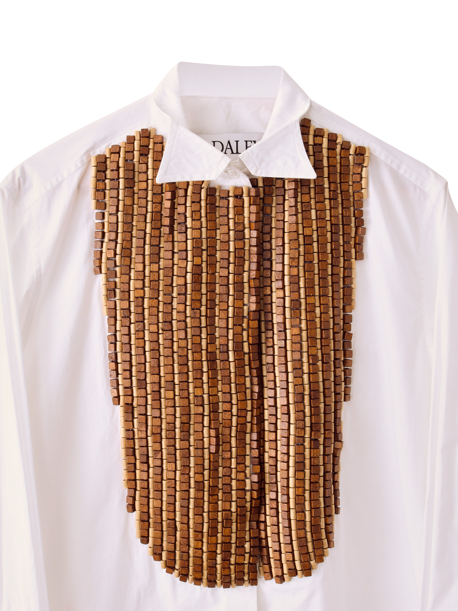 Product image 4 of 5, which shows S.S.DALEY Isla Beaded Bib Shirt, White/Beaded, S