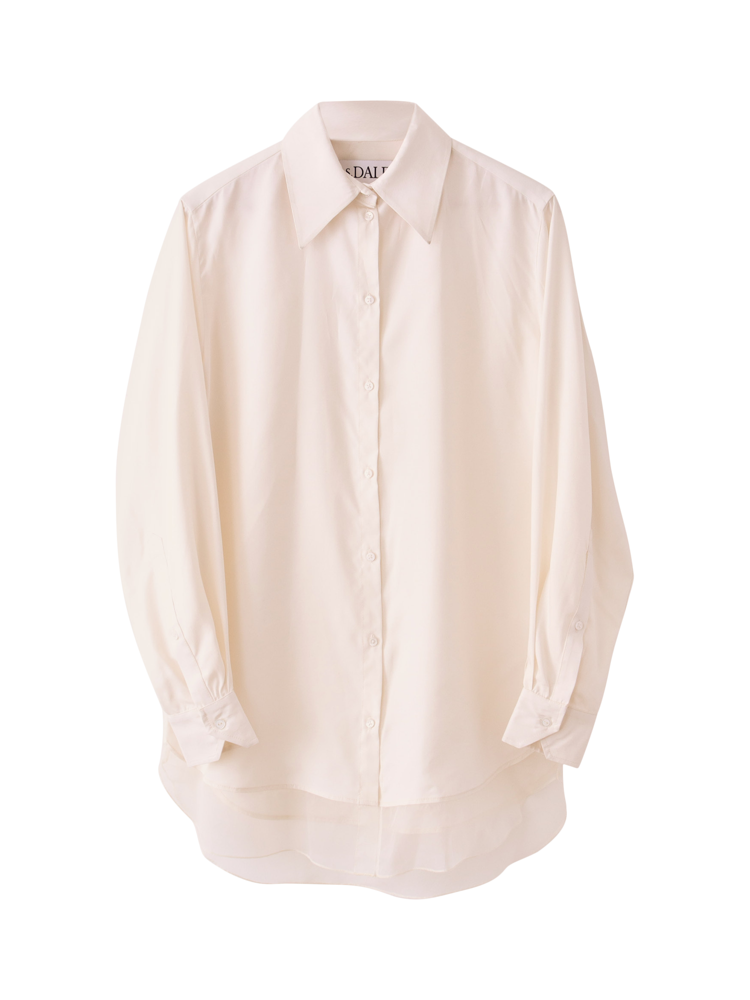 Product image 4 of 6, which shows S.S.DALEY Orla Pure Silk Shirt, Ecru, S