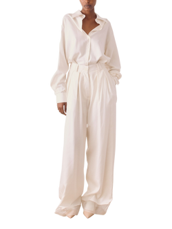 S.S.DALEY Orla Pure Silk Shirt, Ecru, Ecru