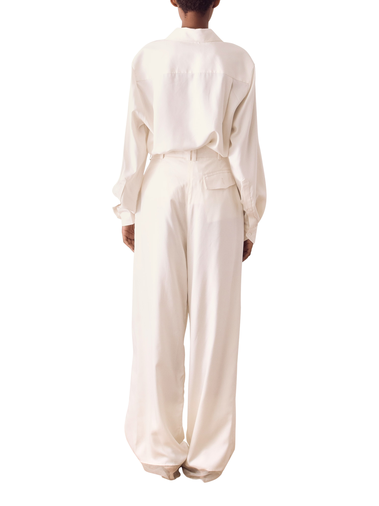 Product image 3 of 6, which shows S.S.DALEY Orla Pure Silk Shirt, Ecru, S