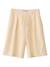 S.S.DALEY Pleated Tailored Pure Wool Shorts, Ecru