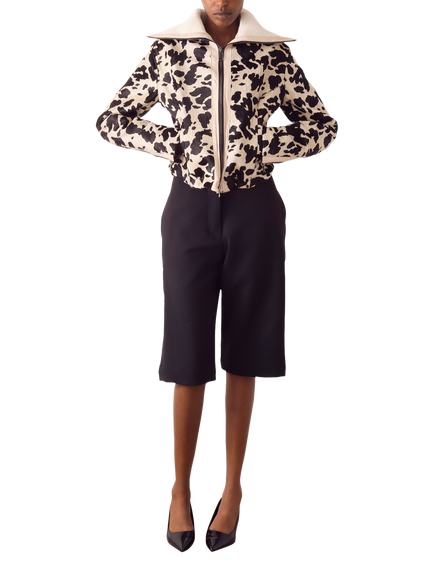 S.S.DALEY Ponyskin Aviator Jacket, Blk/Wht, Blk/Wht