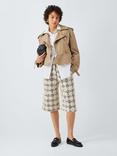 S.S.DALEY Gabardine Peplum Jacket, Brown