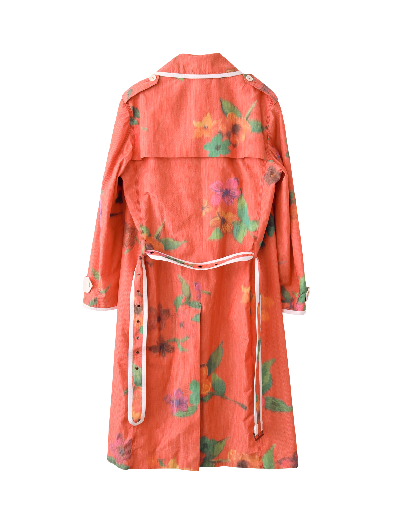 Product image 8 of 8, which shows S.S.DALEY Smudge Floral Trench Coat, Red Floral, S