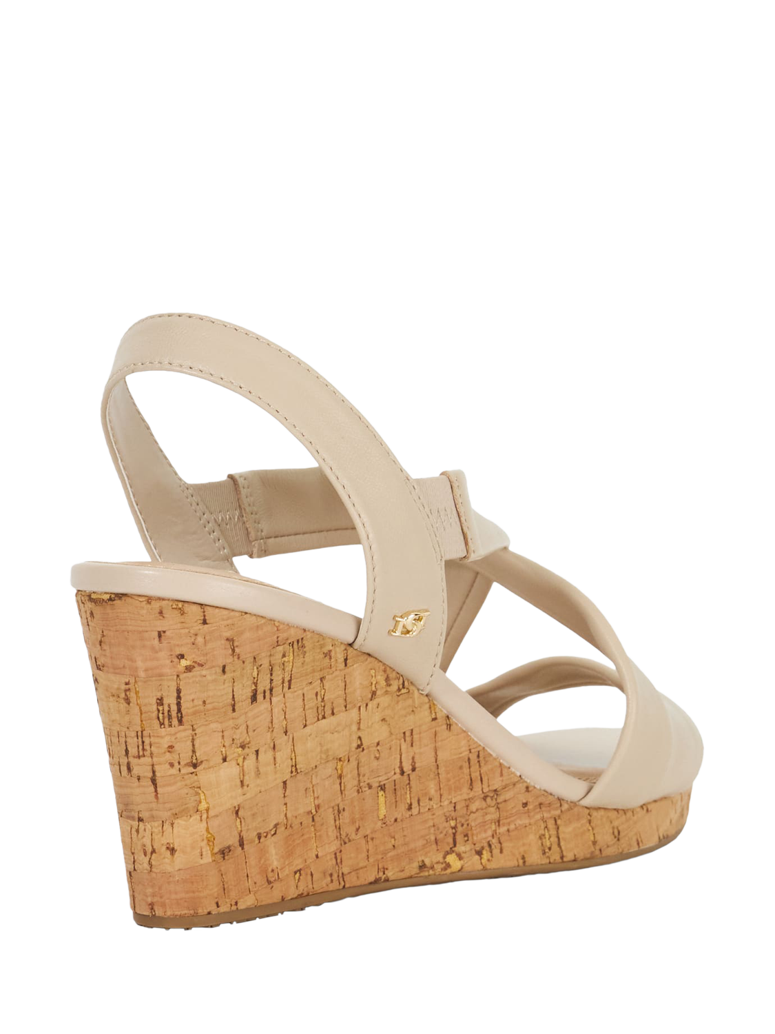 Product image 5 of 6, which shows Dune London Kamies Leather Heeled Wedge Sandals, Ecru, EU36