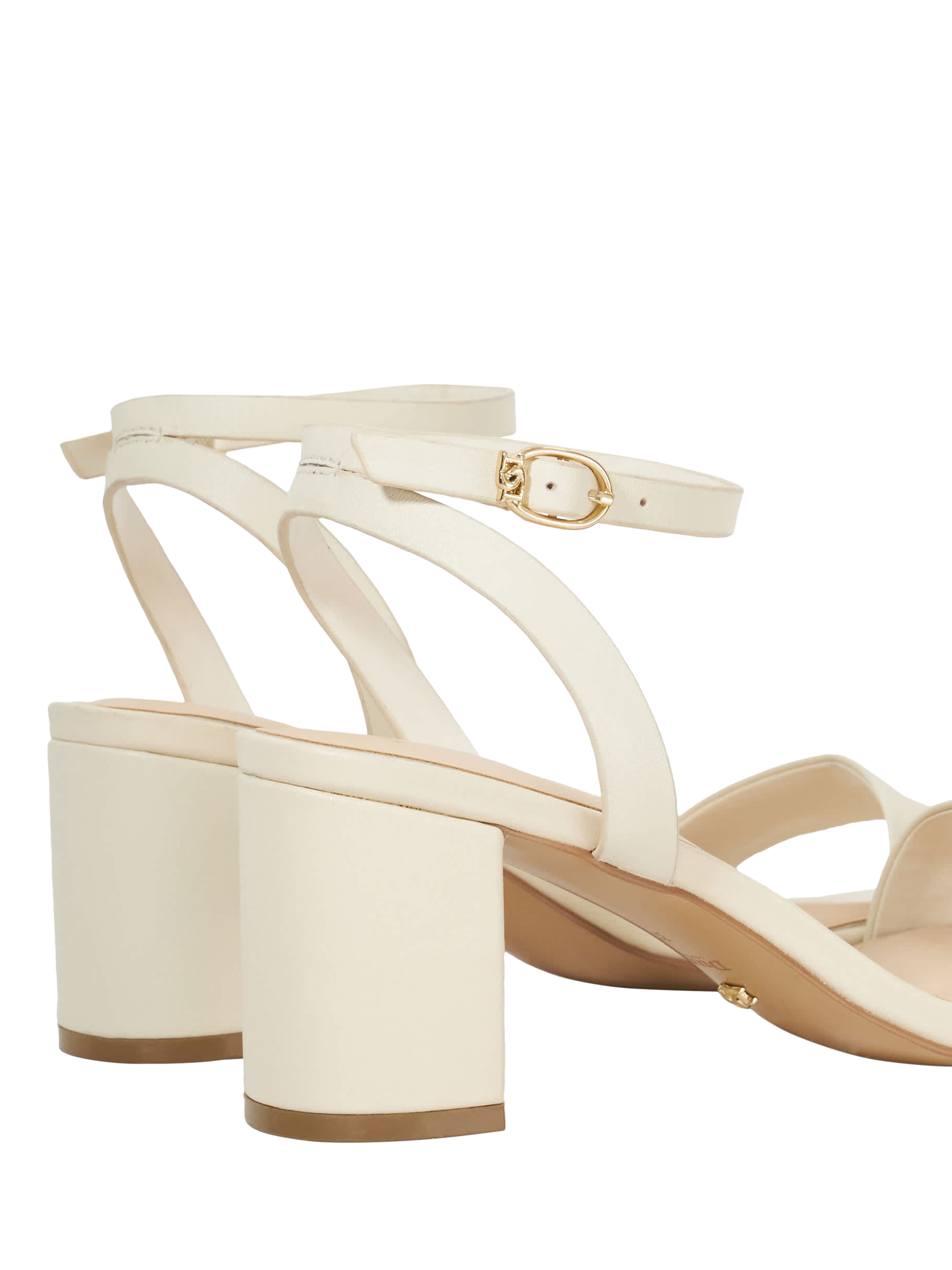 Product image 5 of 5, which shows Dune London Melini Wide Fit Leather Heeled Sandals, Ecru, EU36