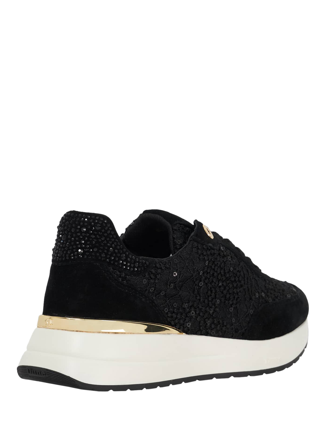 Product image 4 of 5, which shows Dune London Emotion Crystal Embellished Trainers, Black, EU36