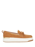Dune London Glide Suede Flatform Loafers, Tan