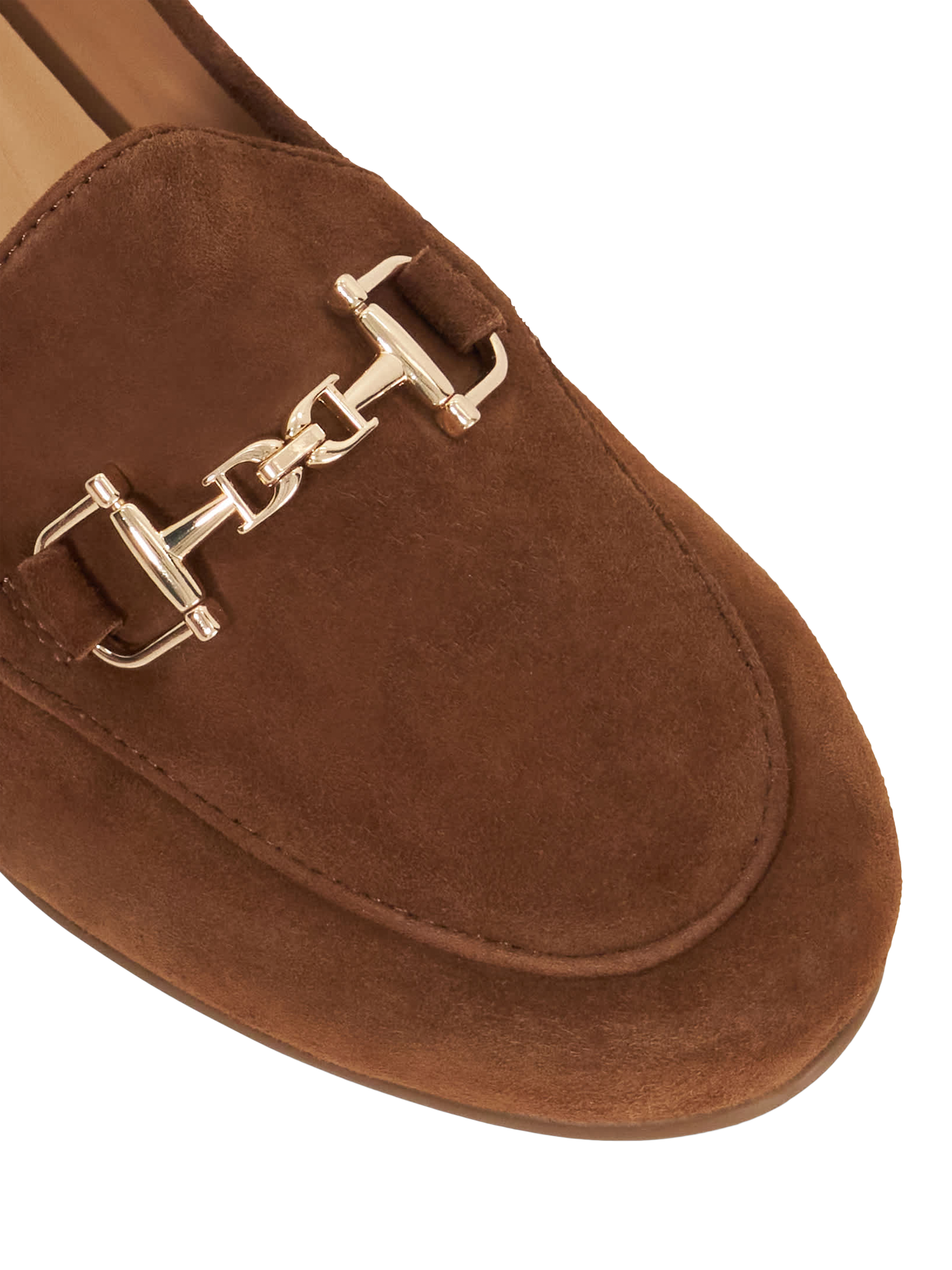 Product image 5 of 5, which shows Dune London Glair Wide Fit Suede Loafers, Tan, EU36