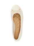 Dune London Wide Fit Hallo Leather Charm Bow Ballet Pumps