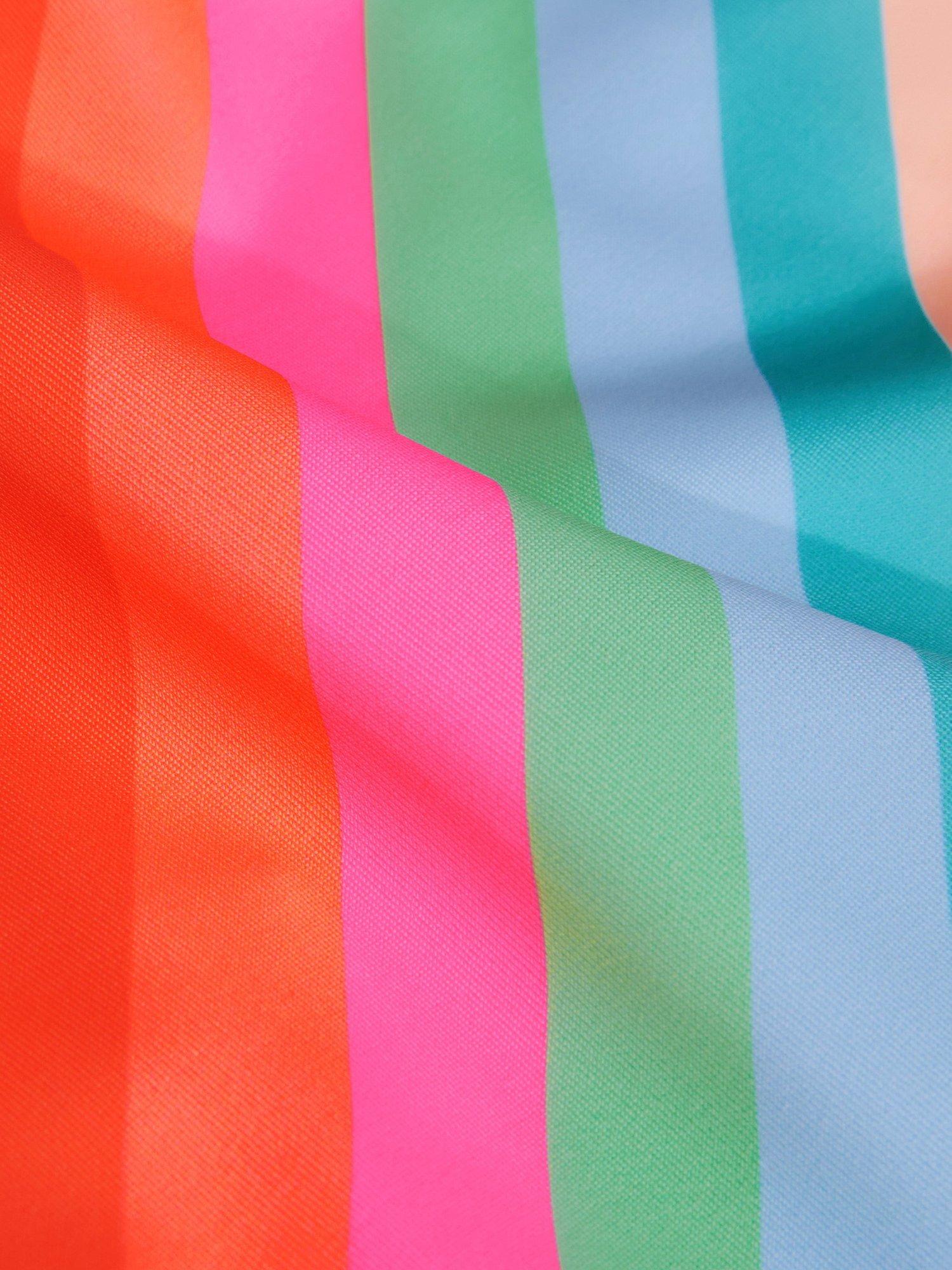 Product image 3 of 3, which shows Angels by Accessorize Kids' Stripe Asymmetric Swimsuit, Multi, 5-6 years