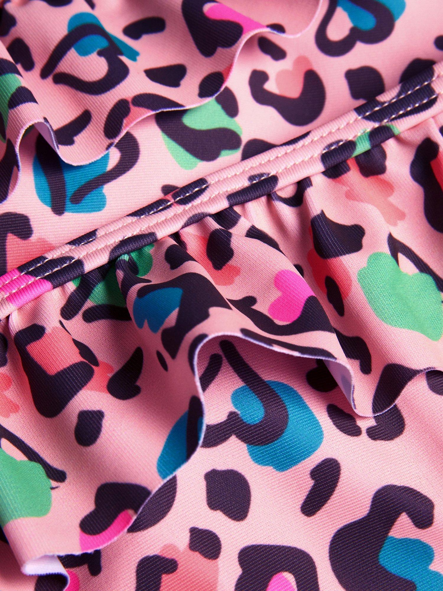 Product image 3 of 3, which shows Angels by Accessorize Kids' Animal Print Ruffle Bikini, Multi, 3-4 years