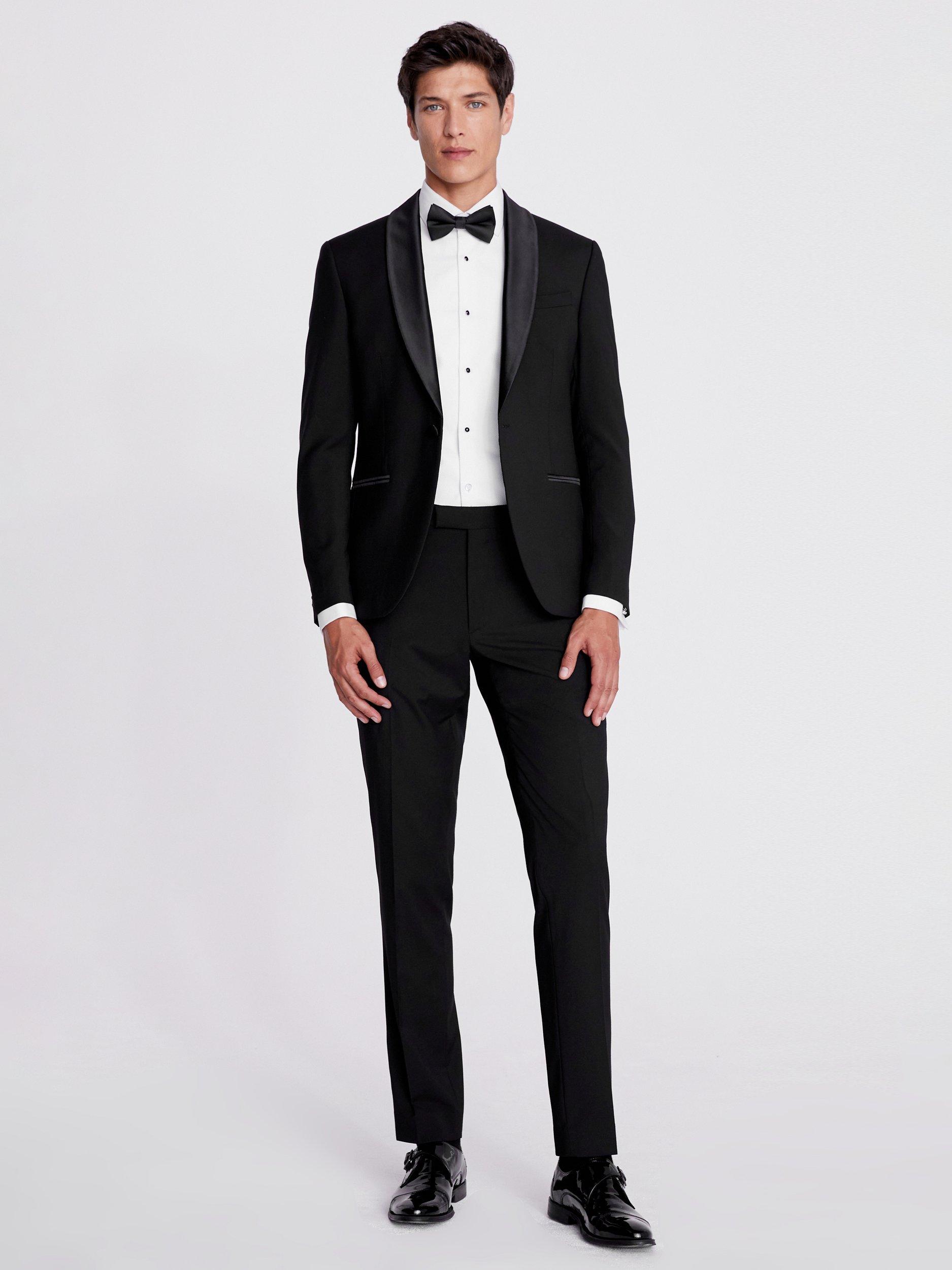 Moss Shawl Lapel Tuxedo Dinner Jacket, Black