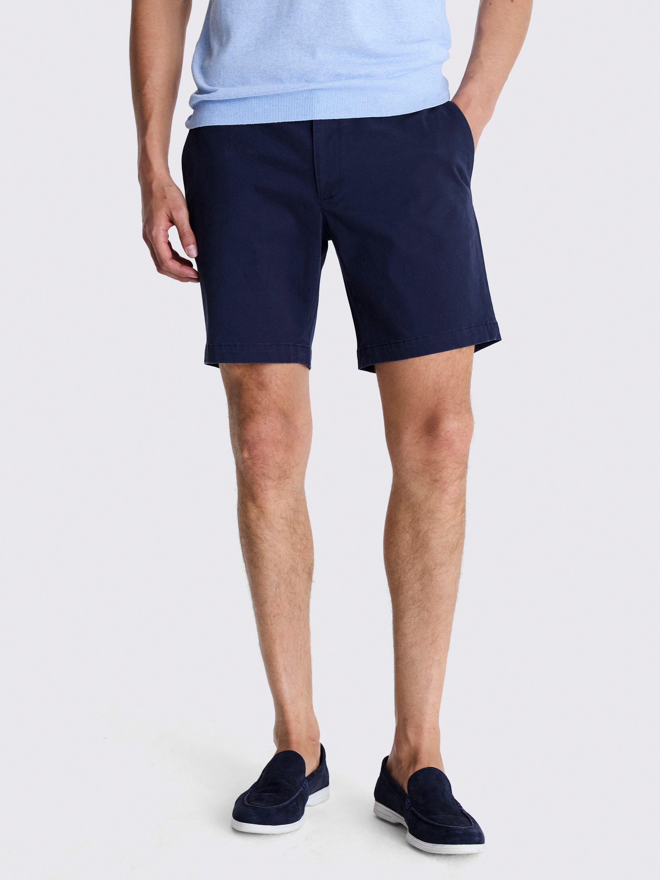 Moss Organic Cotton Blend Chino Shorts, Blue