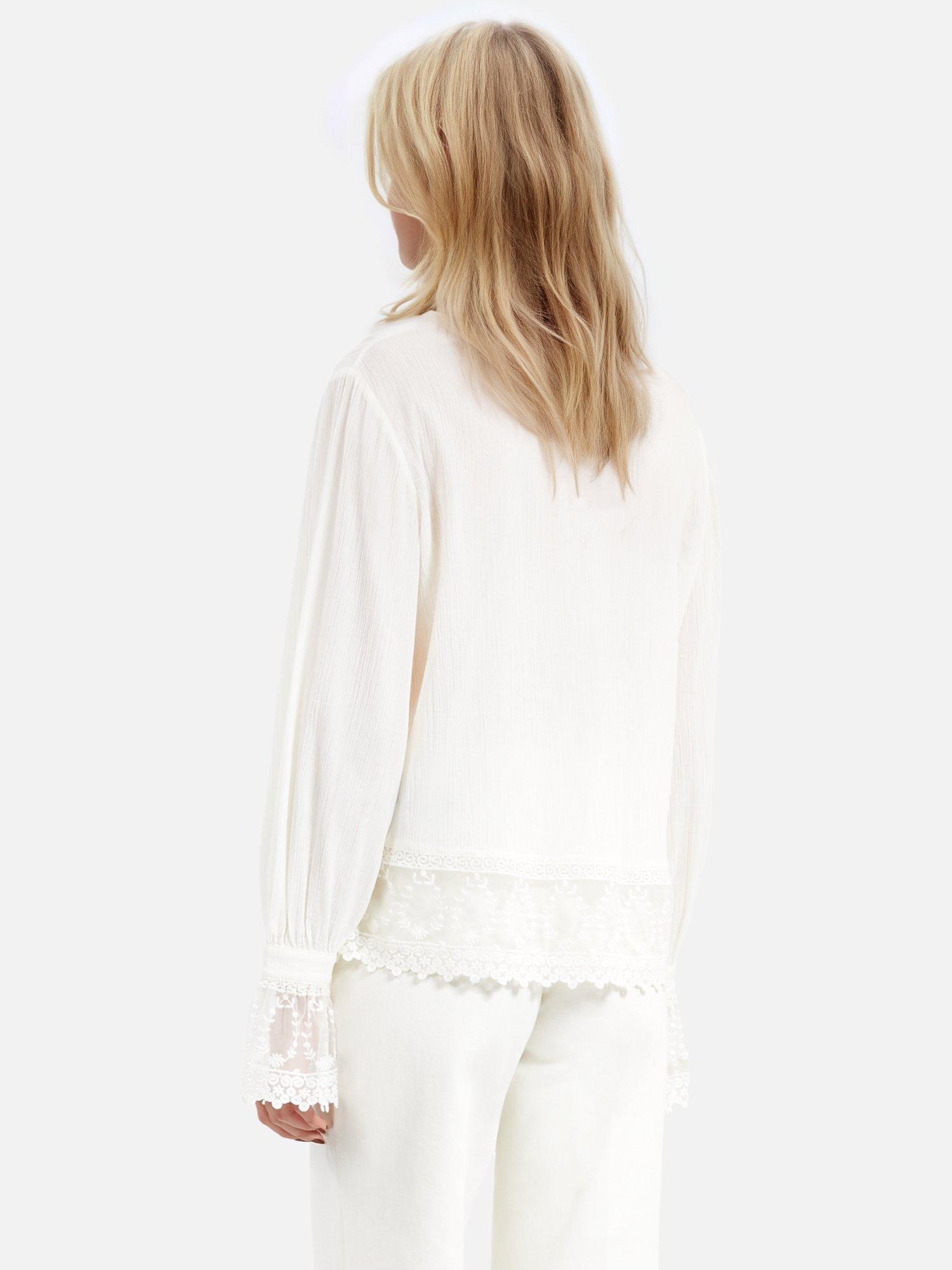 Product image 4 of 4, which shows THE KOOPLES Lace V-Neck Cotton Top, White, 6