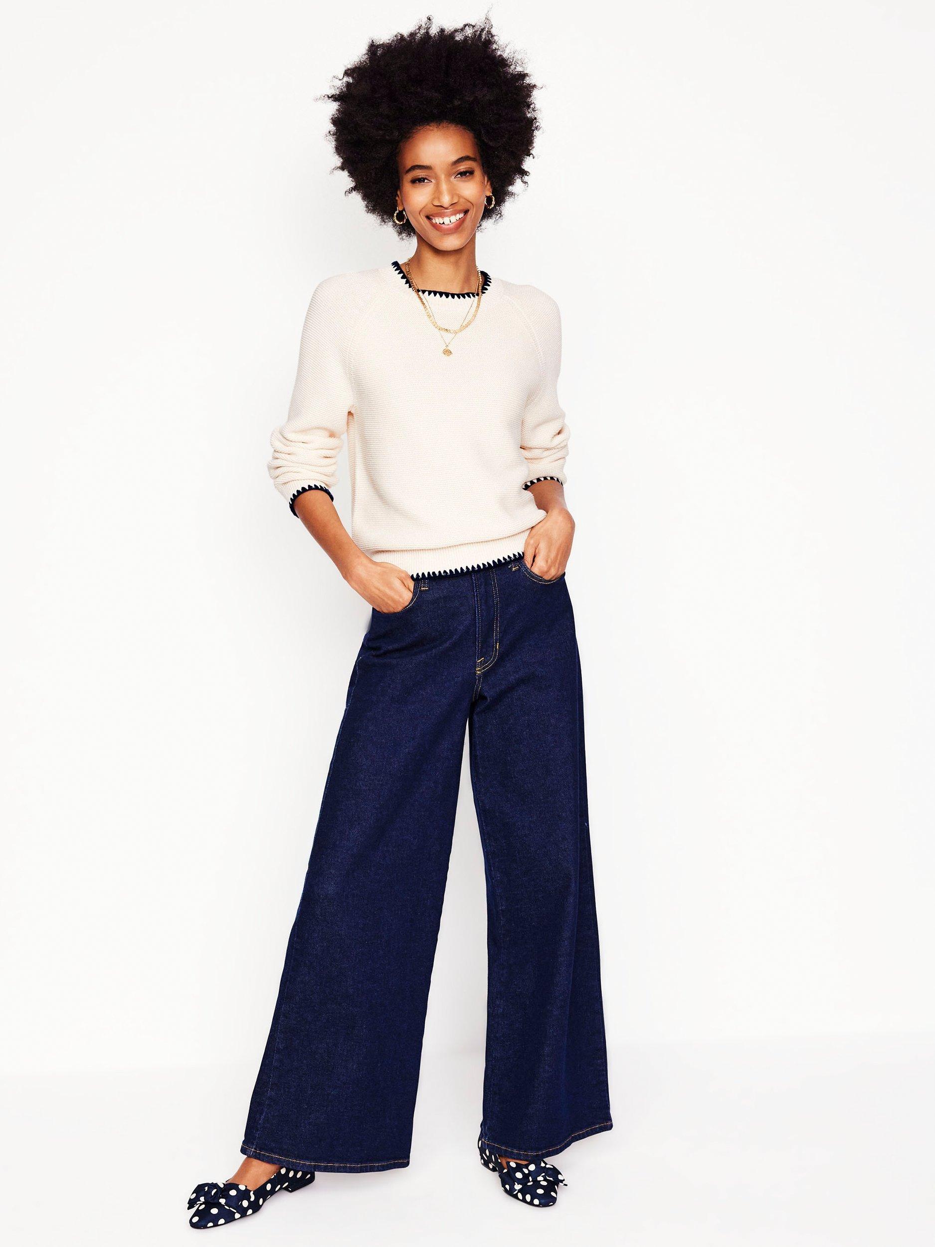 Product image 4 of 6, which shows Boden Lena Stitch Detail Jumper, Warm Ivory, L