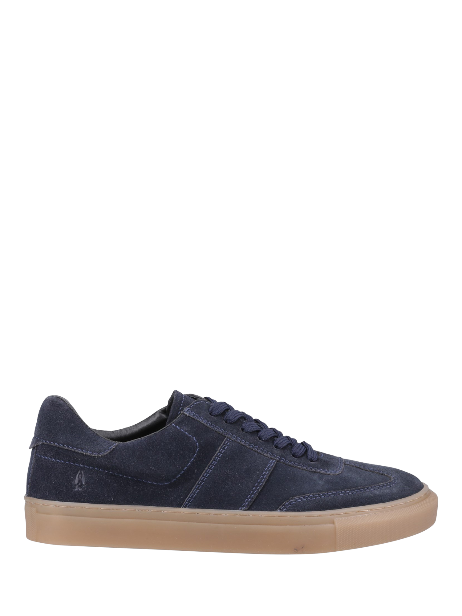 Product image 1 of 4, which shows Hush Puppies Riley Suede Lace Up Trainers, Navy, 6