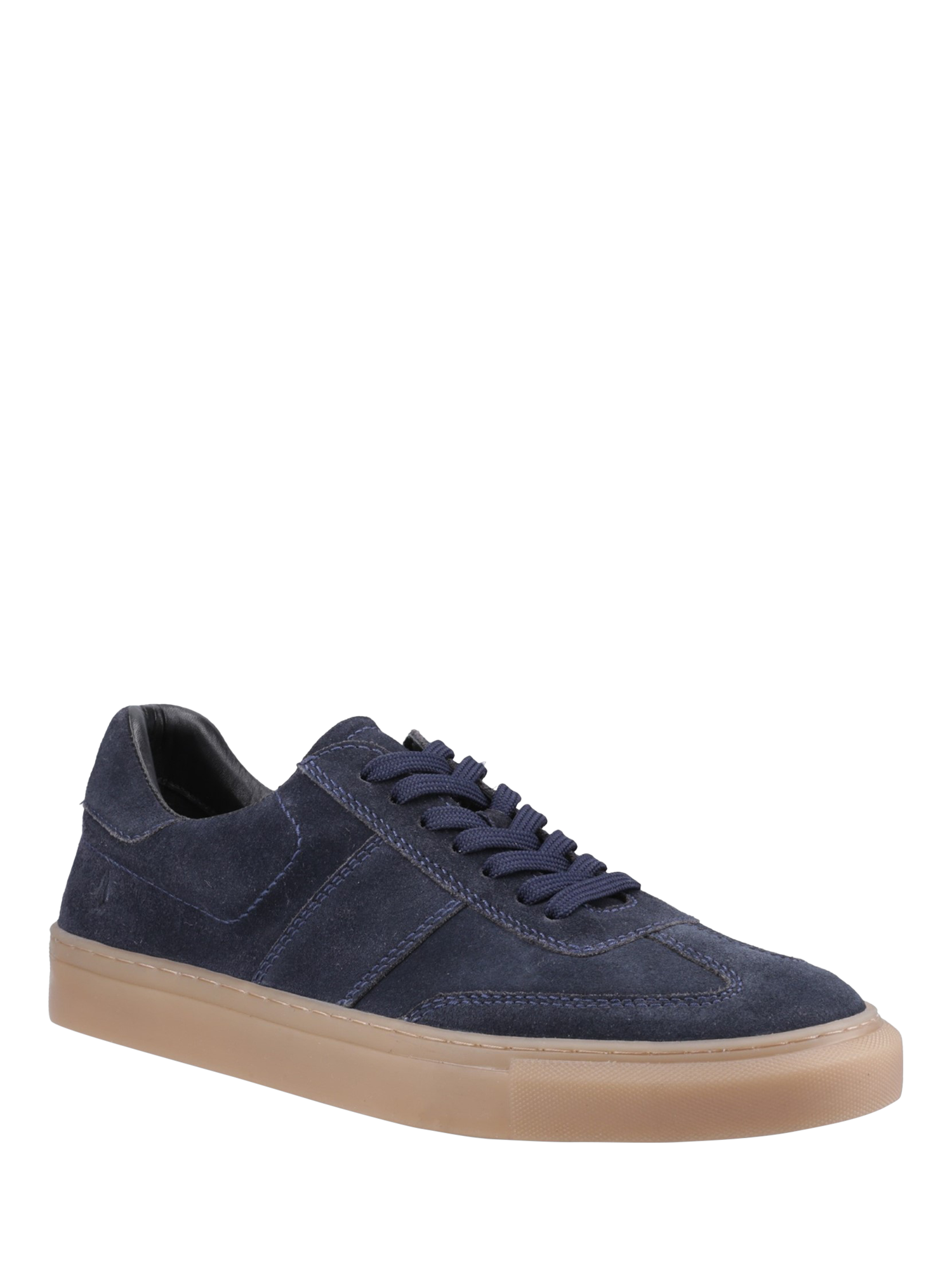 Product image 2 of 4, which shows Hush Puppies Riley Suede Lace Up Trainers, Navy, 6