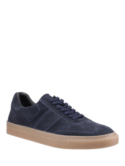 Hush Puppies Riley Suede Lace Up Trainers - view 2, Navy