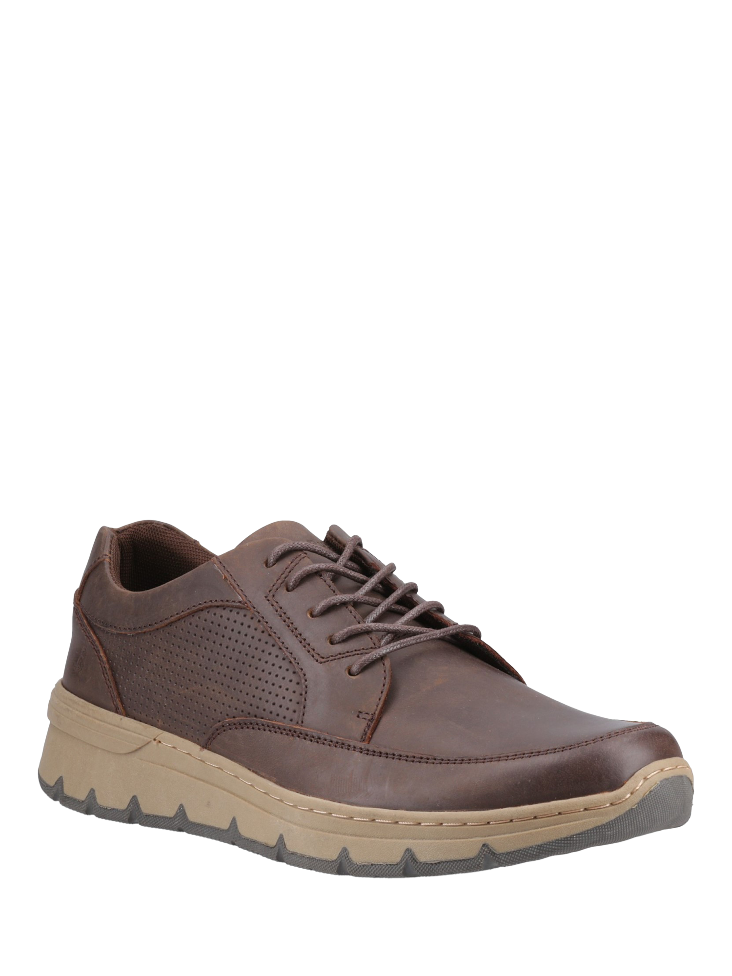 Product image 2 of 4, which shows Hush Puppies Nelson Leather Derby Shoes, Brown, 6