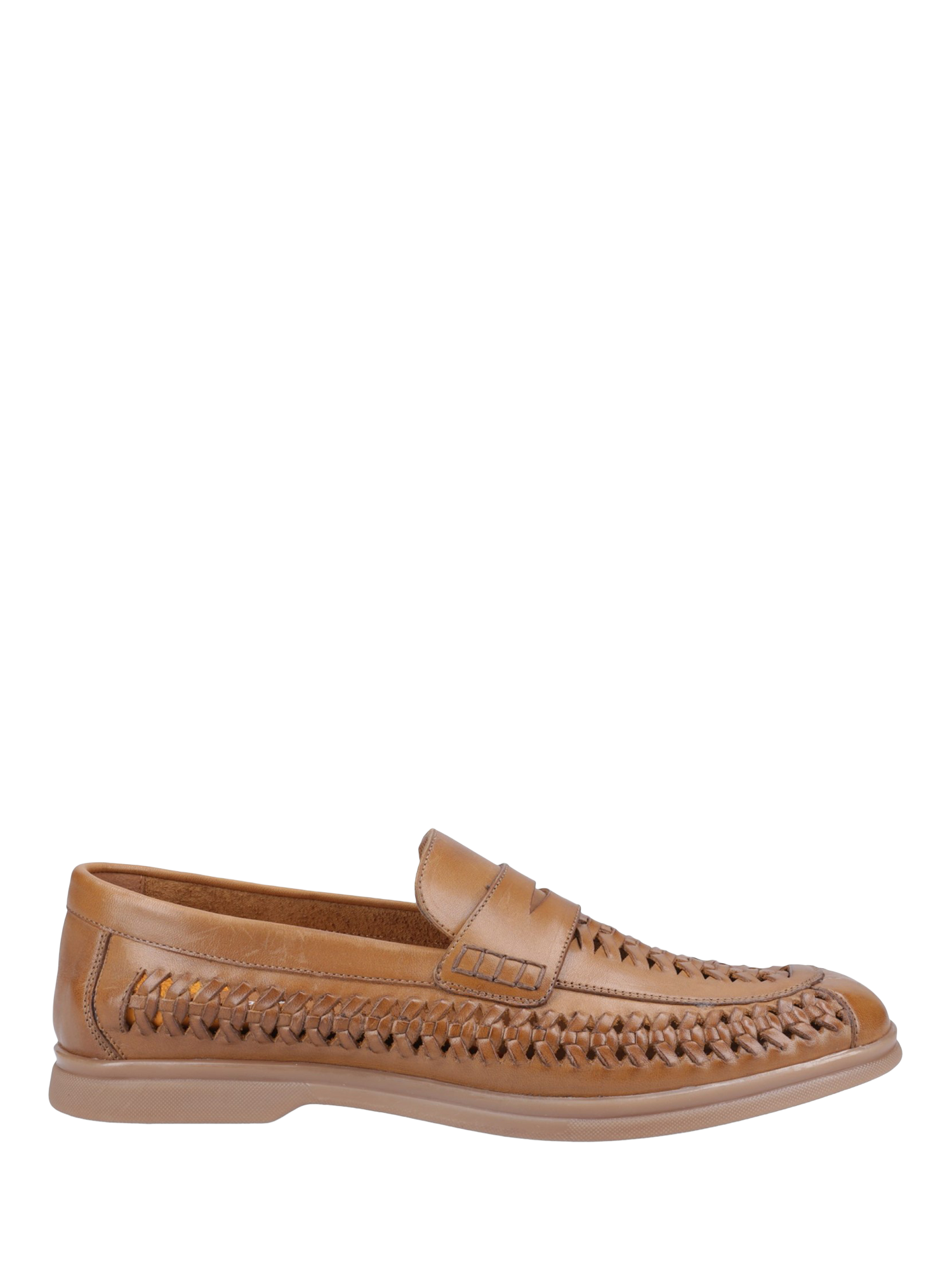 Hush Puppies Bowie Leather Woven Loafers, Tan