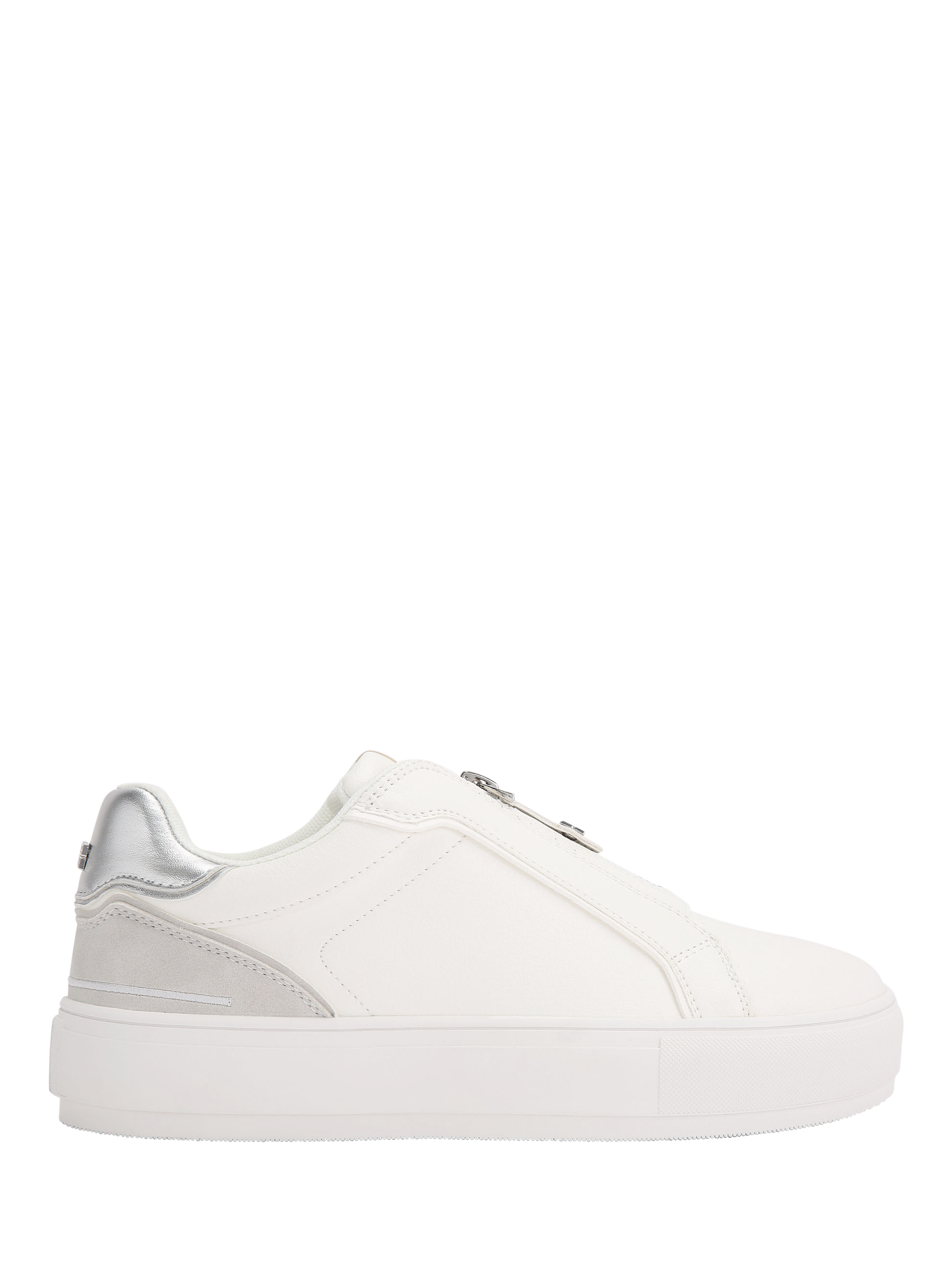 Product image 1 of 5, which shows KG Kurt Geiger Lumi Zip Up Chunky Trainers, White, 3
