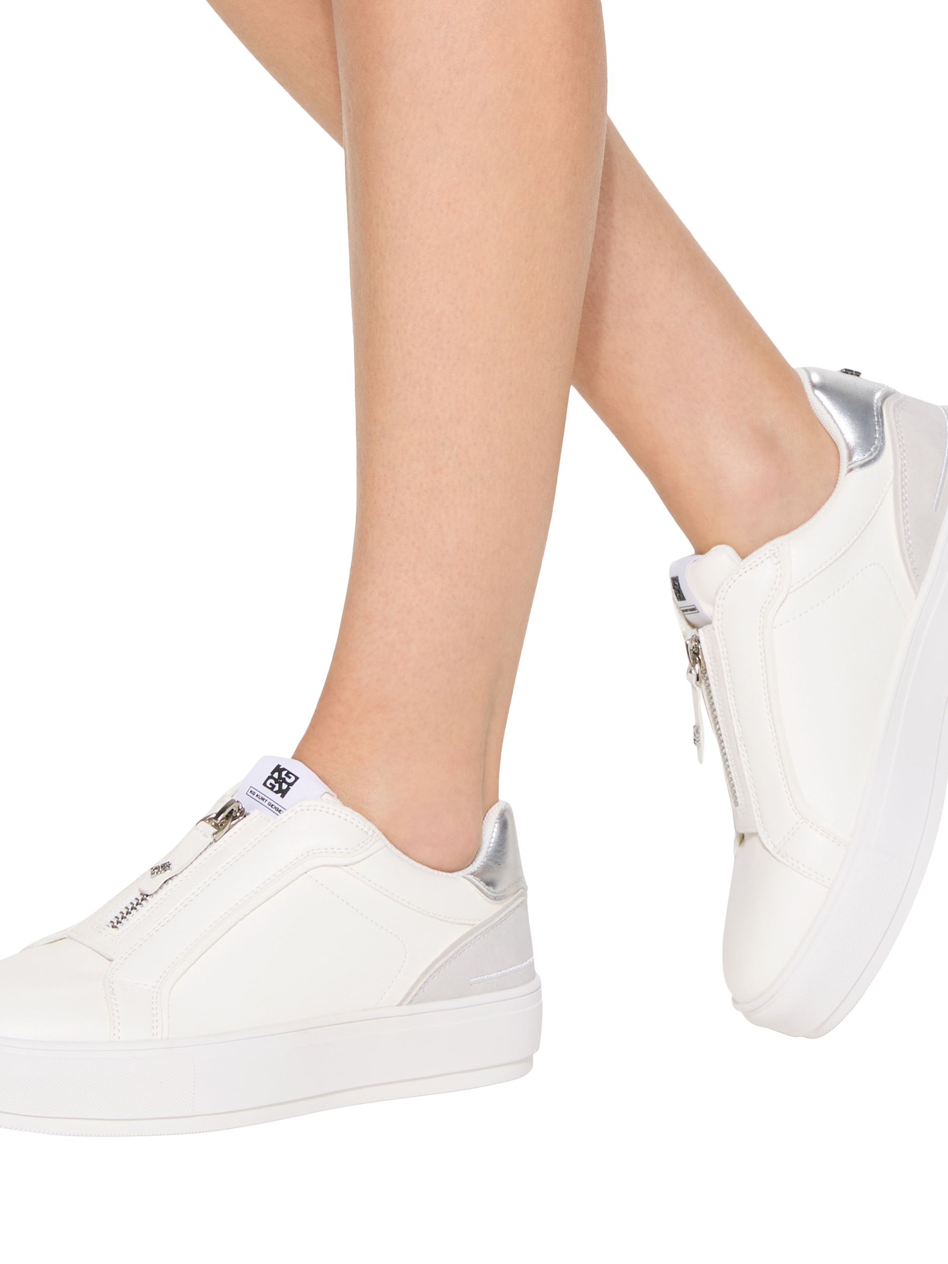 Product image 2 of 5, which shows KG Kurt Geiger Lumi Zip Up Chunky Trainers, White, 3