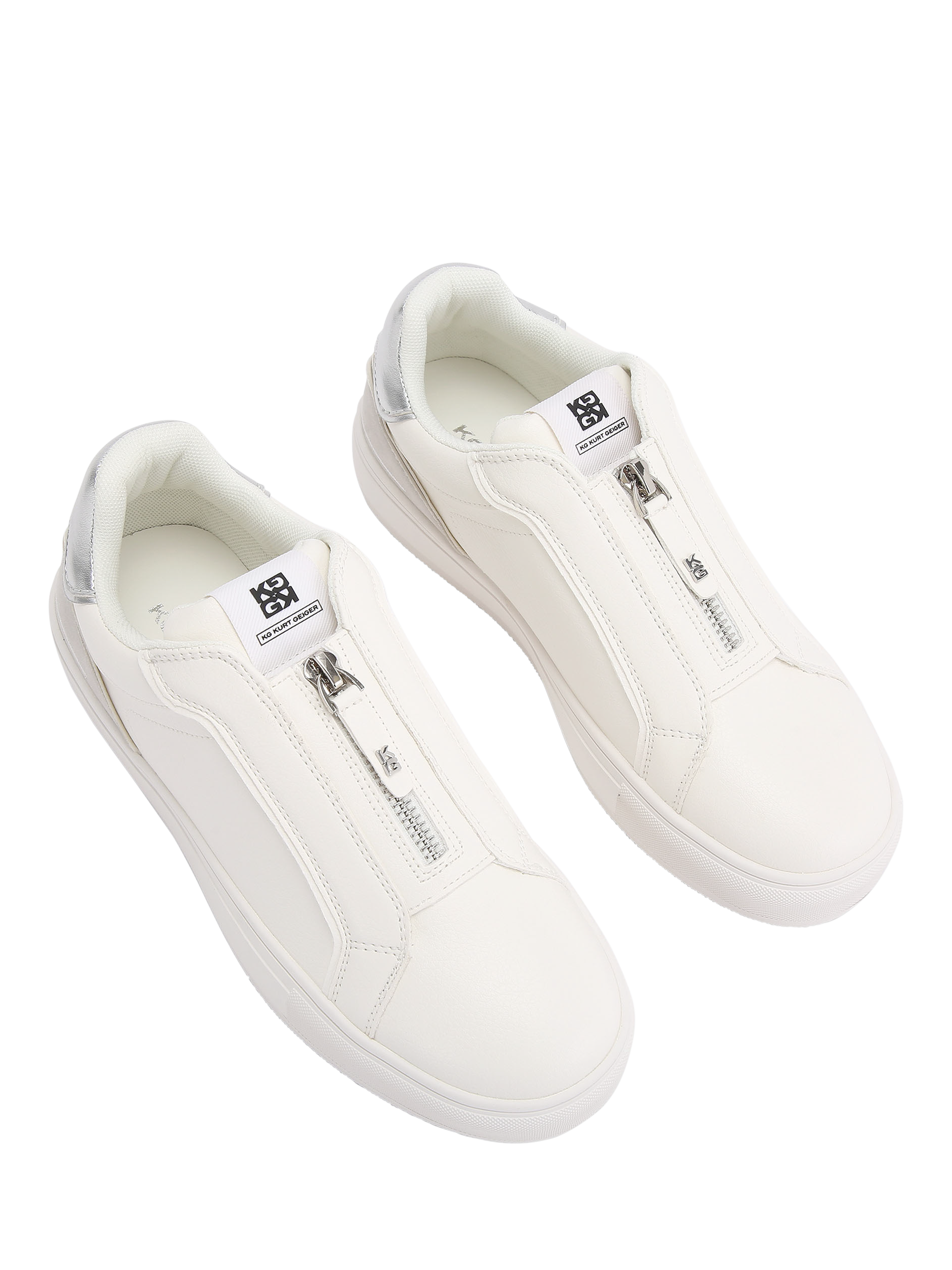 Product image 3 of 5, which shows KG Kurt Geiger Lumi Zip Up Chunky Trainers, White, 3
