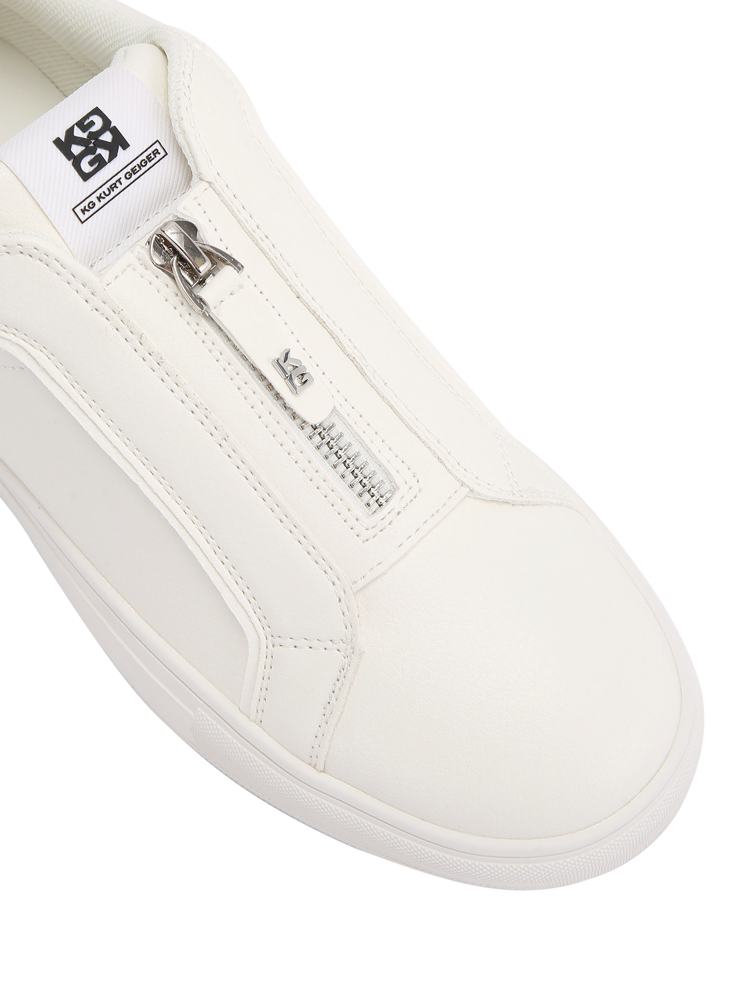 Product image 5 of 5, which shows KG Kurt Geiger Lumi Zip Up Chunky Trainers, White, 3