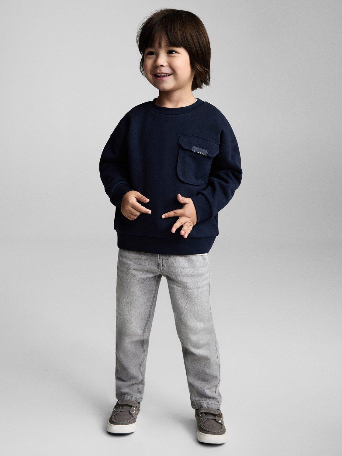 Product image 1 of 6, which shows Mango Kids' Xavi Jeans, Grey, 9-12 months