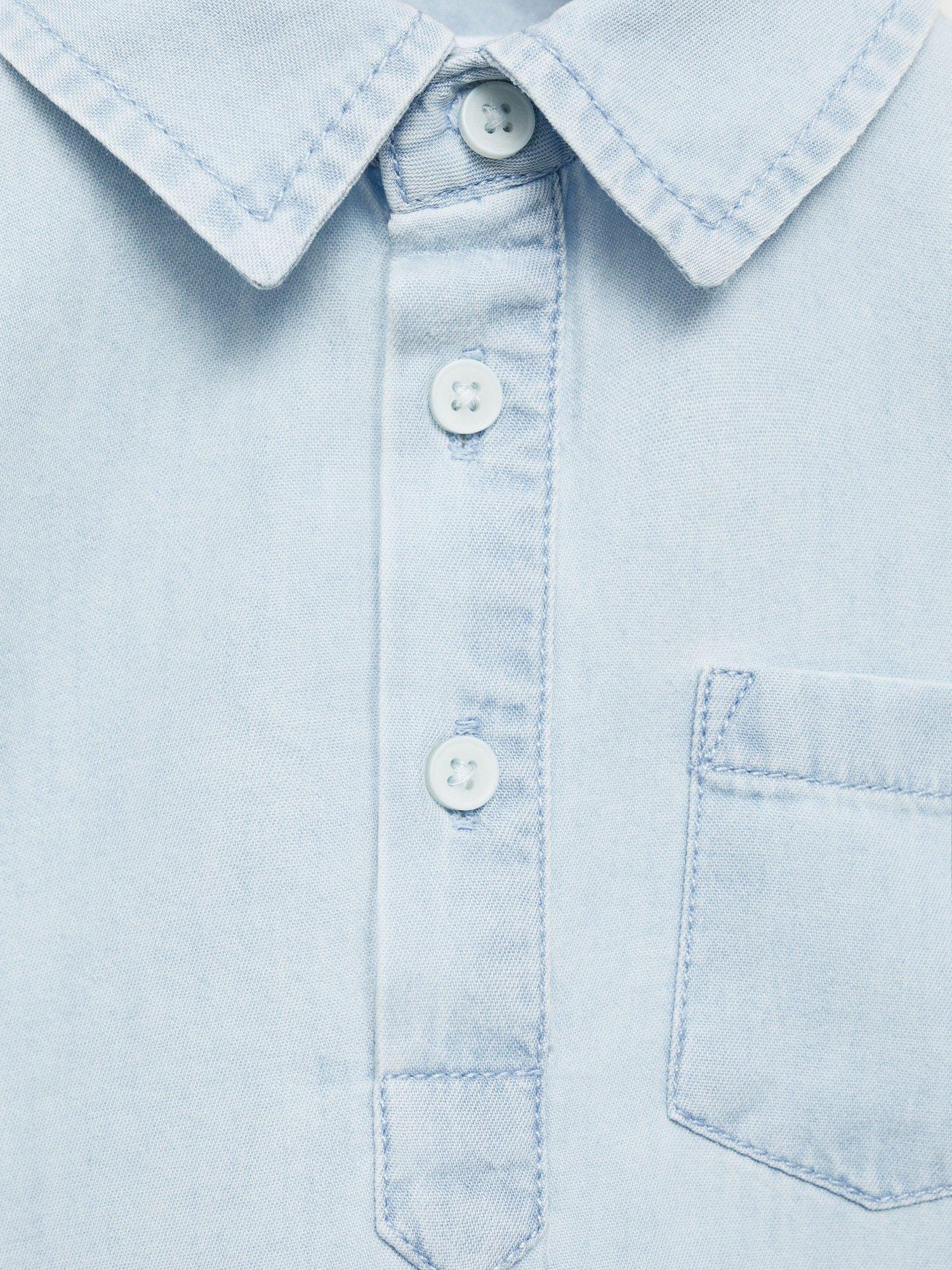 Product image 5 of 5, which shows Mango Kids' Joan Long Sleeve Polo Shirt, Light Blue, 12-18 months