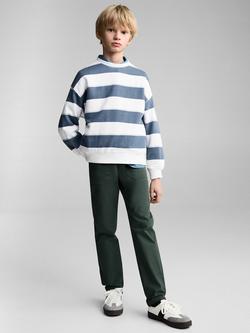 Mango Kids' Kodak Stripe Sweatshirt, Medium Blue/White - view 2, Medium Blue/White