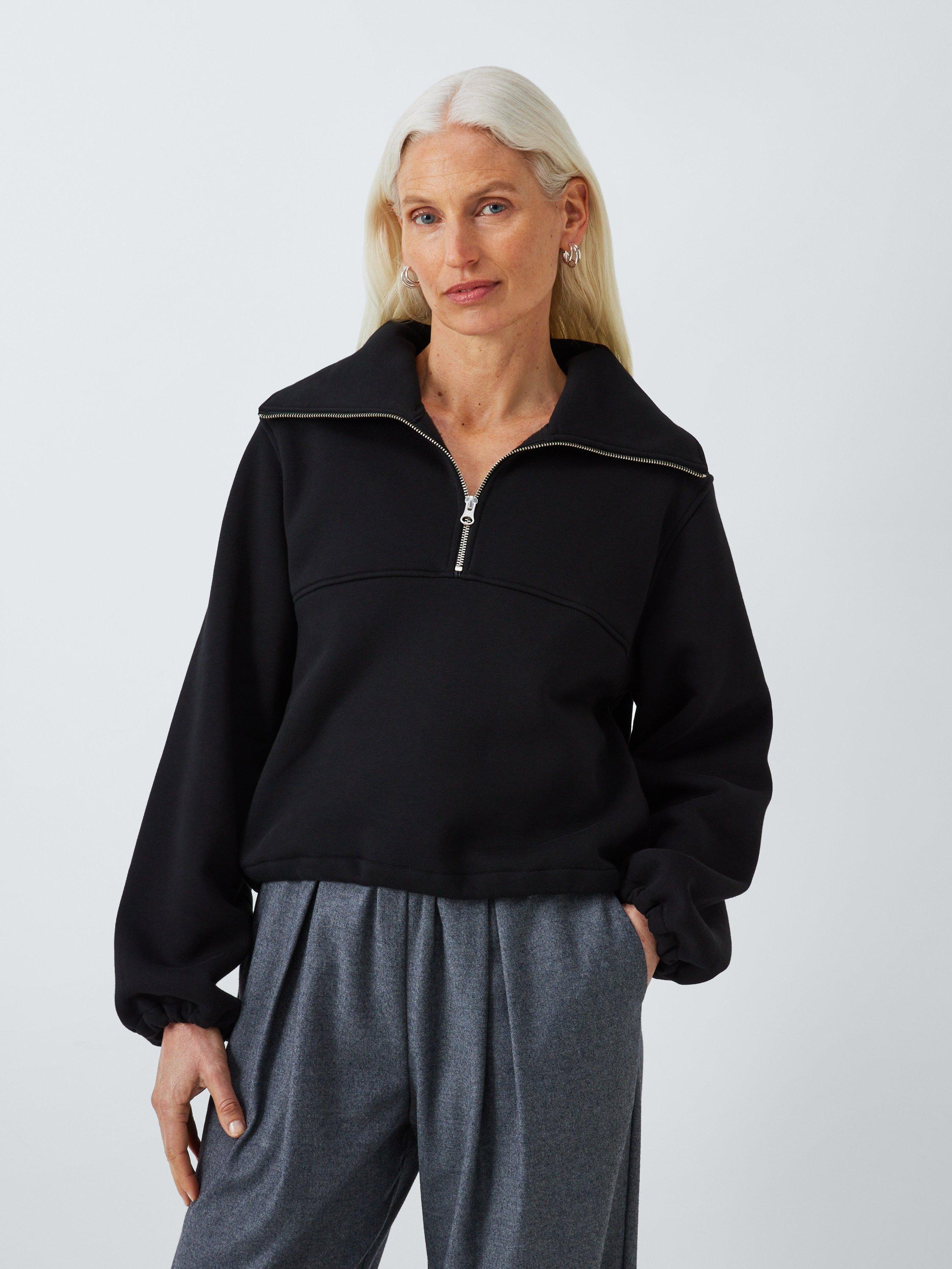 John Lewis Half-Zip Sweatshirt, Black