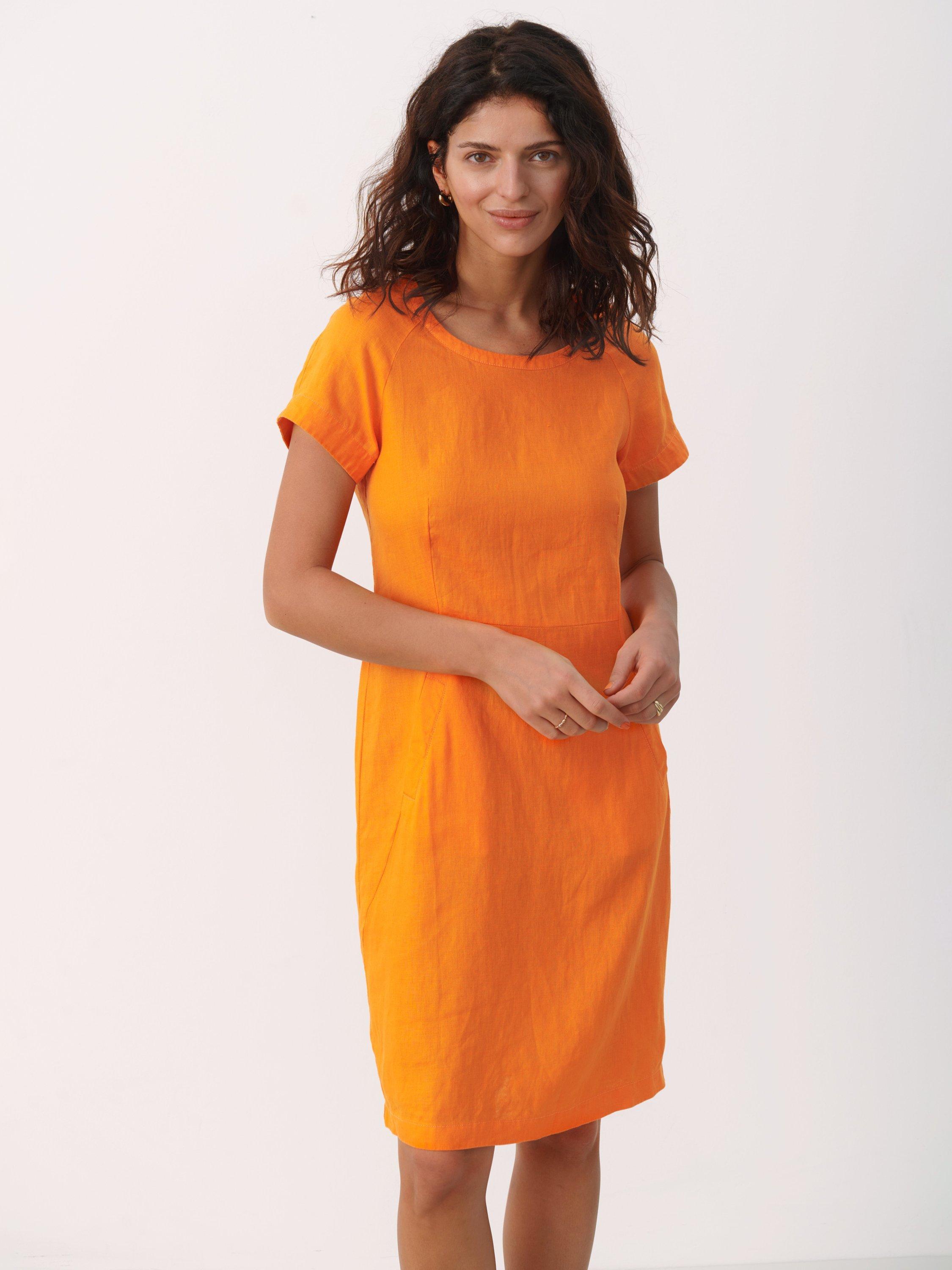 Part Two Aundreas Pure Linen Dress, Mandarin Orange
