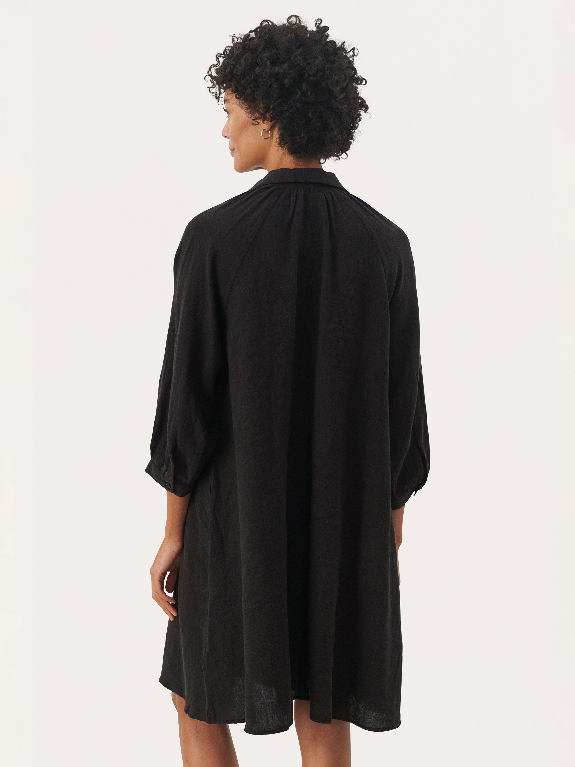 Product image 2 of 6, which shows Part Two Erona Pure Linen Shirt Dress, Black, 10