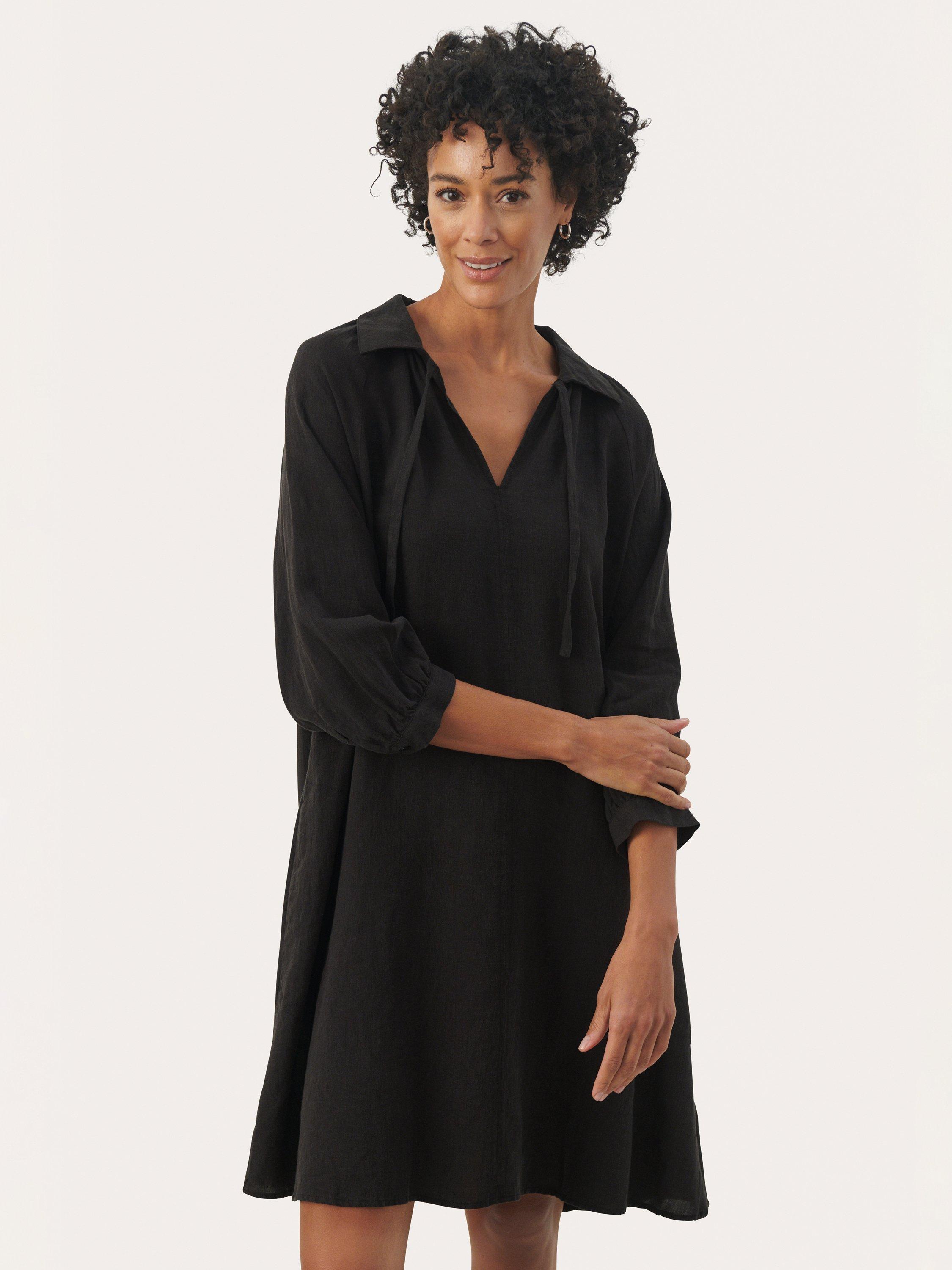 Product image 3 of 6, which shows Part Two Erona Pure Linen Shirt Dress, Black, 10