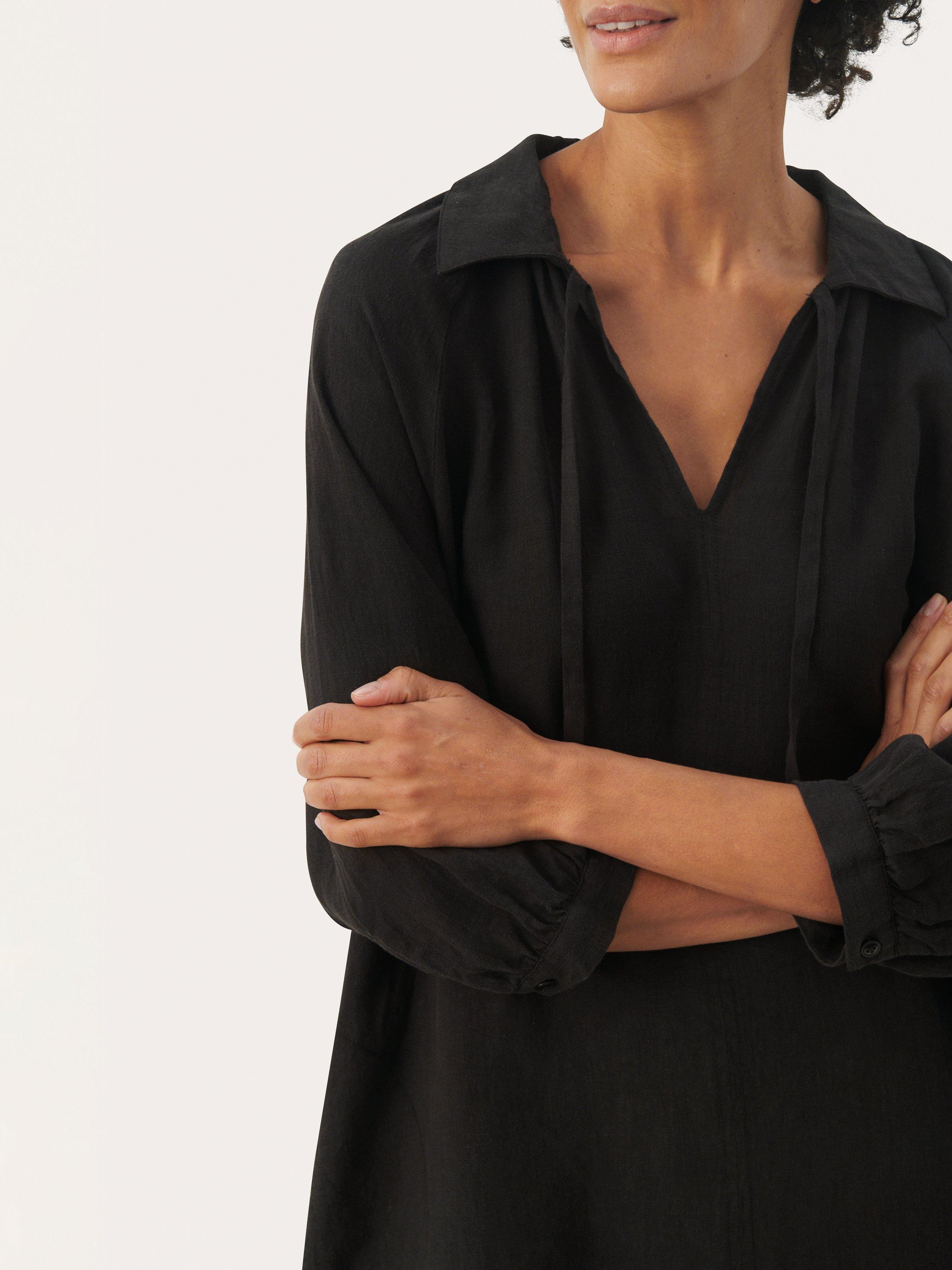 Product image 4 of 6, which shows Part Two Erona Pure Linen Shirt Dress, Black, 10