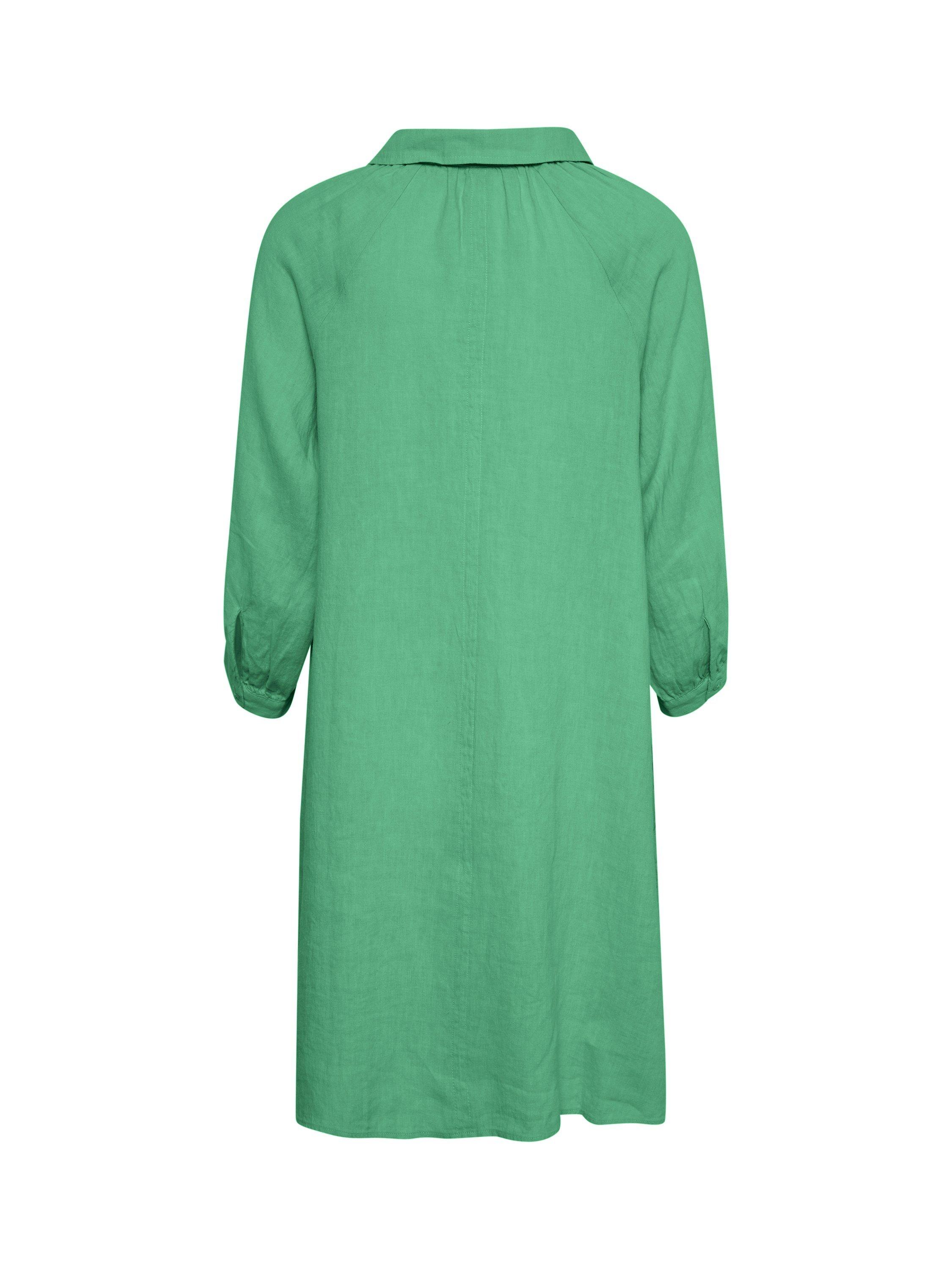 Product image 6 of 8, which shows Part Two Erona Tie Neck Pure Linen Dress, Green Spruce, 8