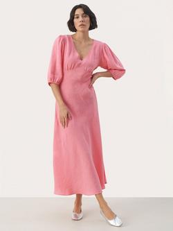 Part Two Evarine Empire Line Pure Linen Dress, Morning Glory, Morning Glory