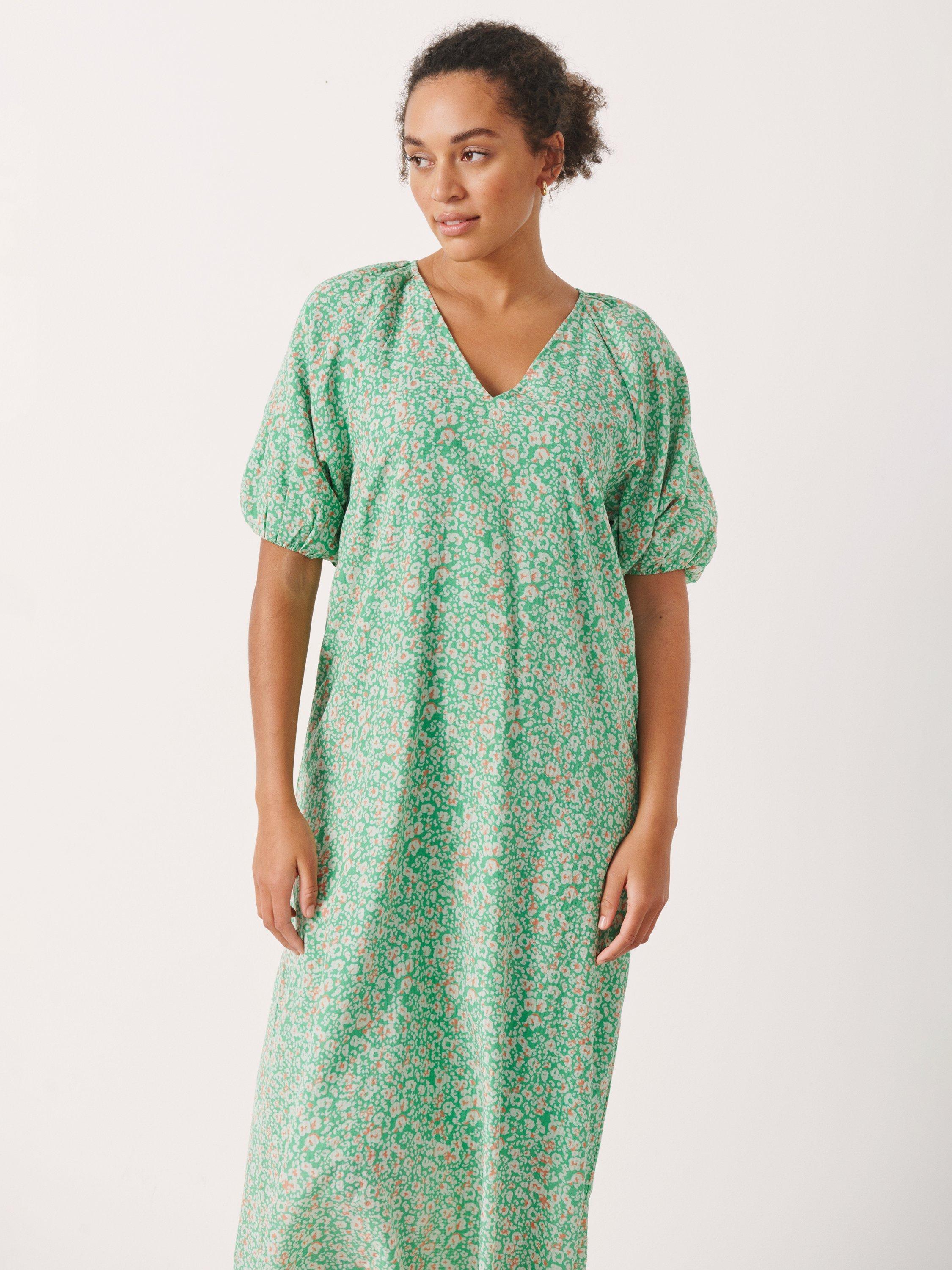 Product image 3 of 6, which shows Part Two Greenbriar Leopard Print Maxi Dress, Green, 12