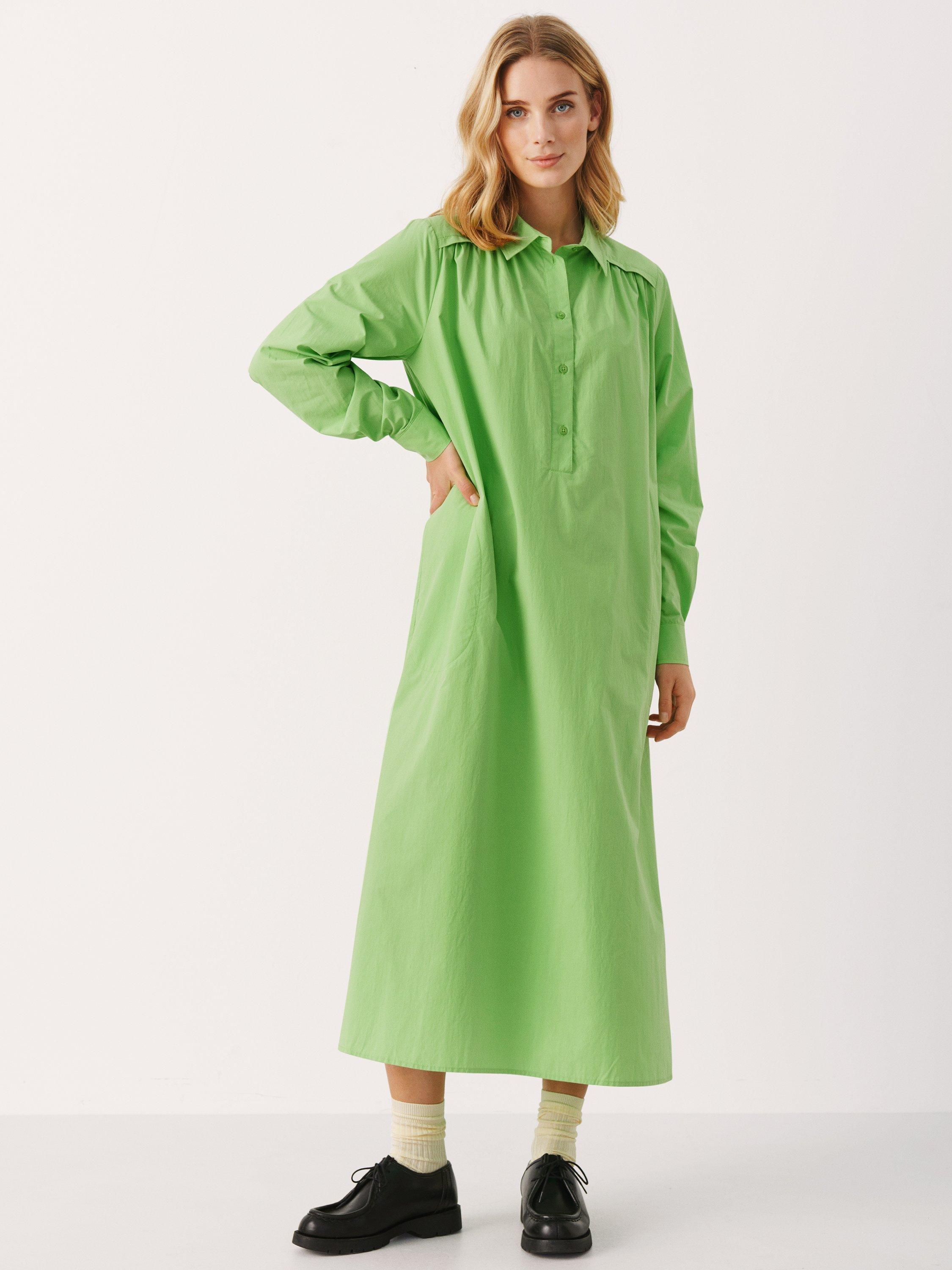 Product image 1 of 5, which shows Part Two Smilla Shirt Maxi Dress, Grass Green, 8