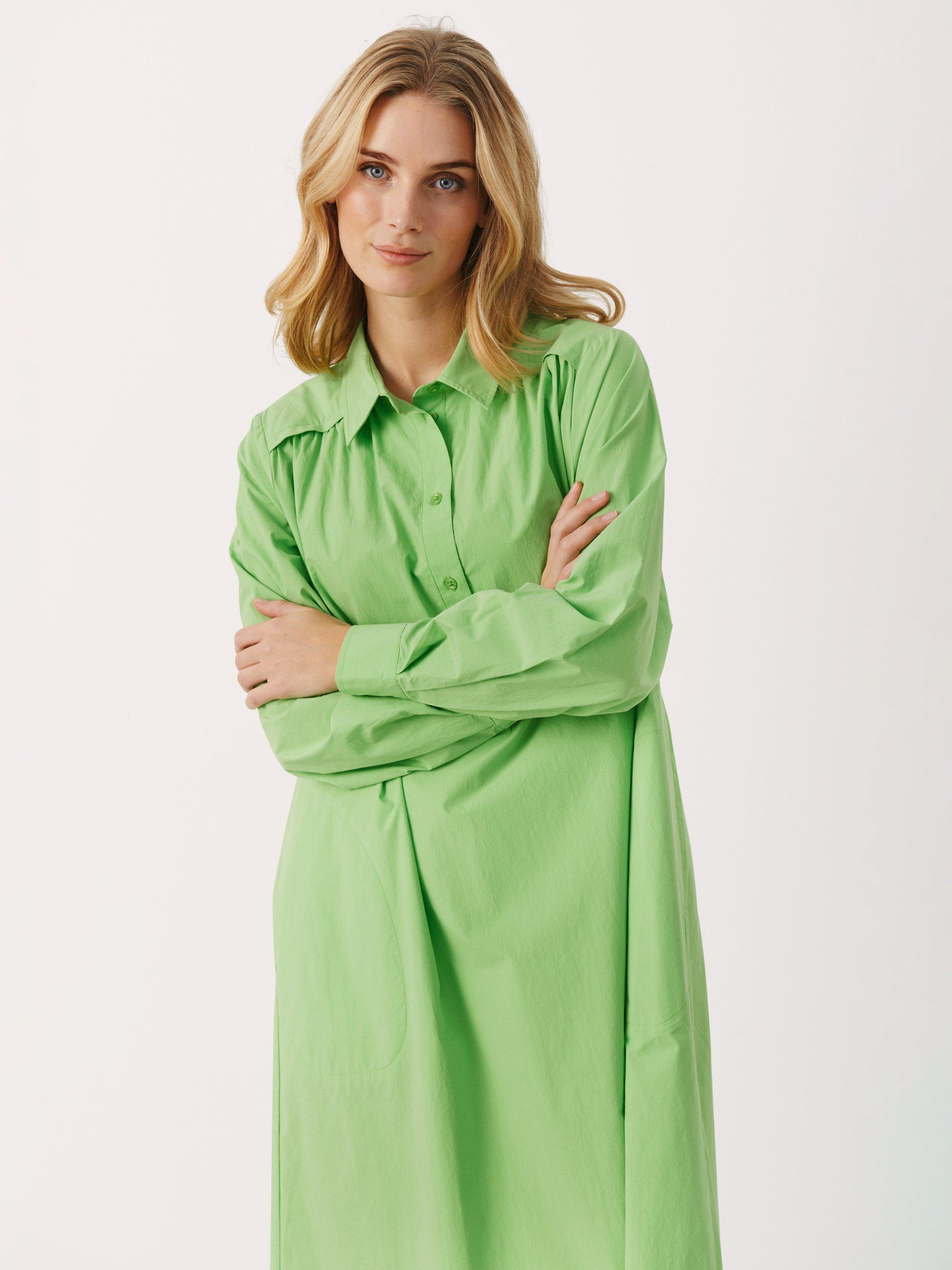Product image 2 of 5, which shows Part Two Smilla Shirt Maxi Dress, Grass Green, 8