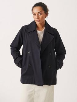 Part Two Sif Linen Blend Trench Jacket, Dark Navy