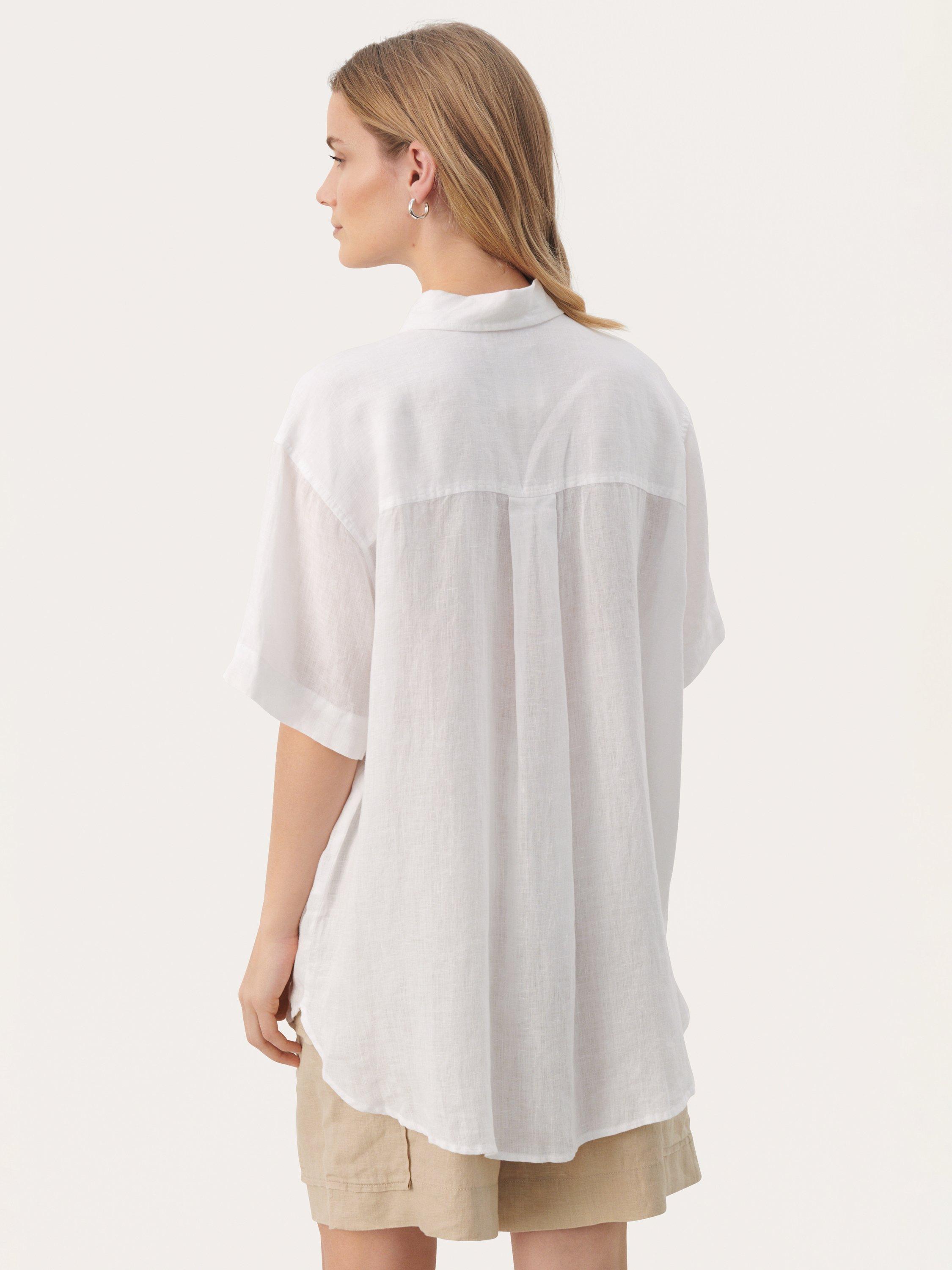 Product image 2 of 6, which shows Part Two Garine Pure Linen Shirt, Bright White, 8