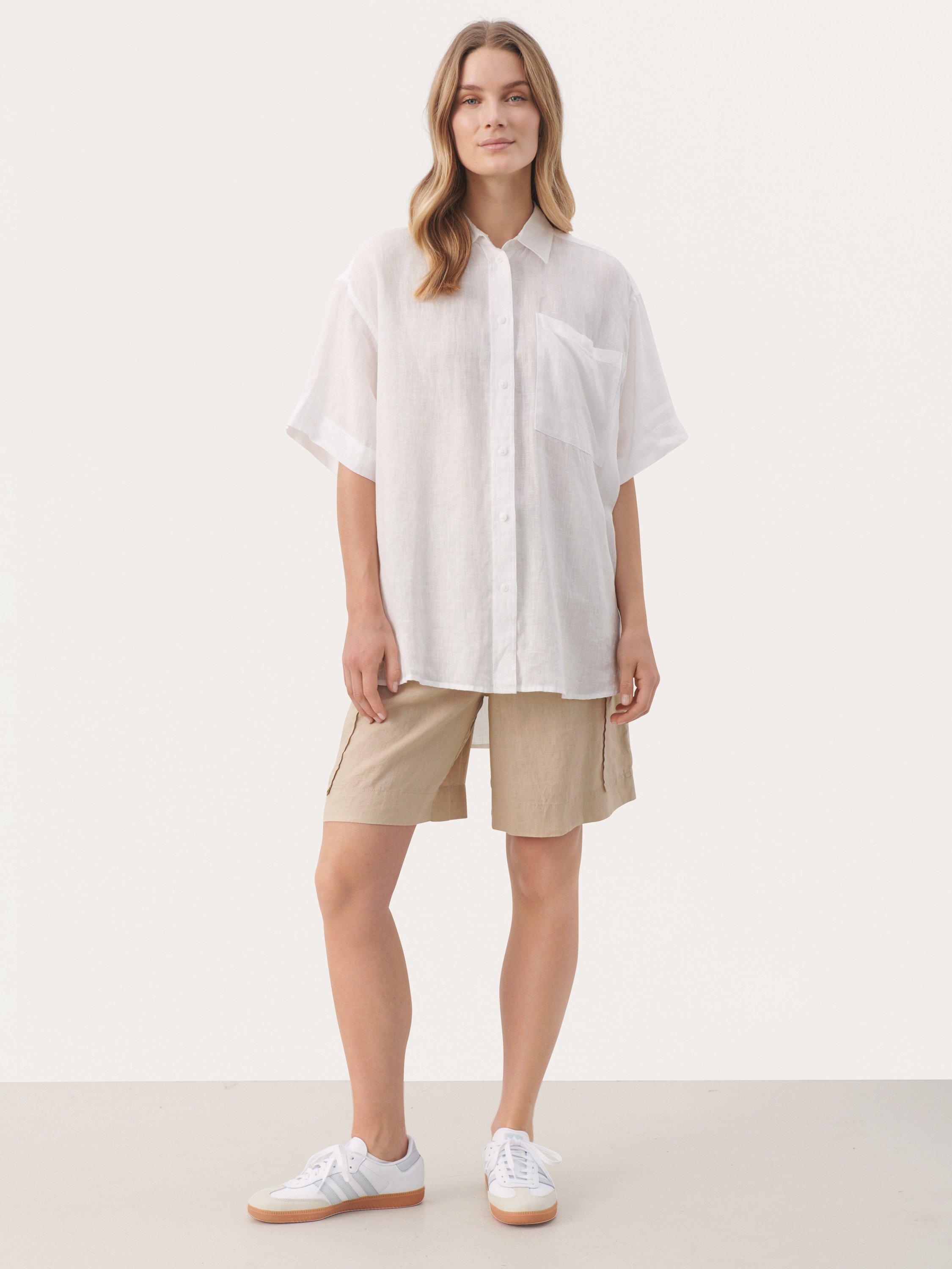 Product image 3 of 6, which shows Part Two Garine Pure Linen Shirt, Bright White, 8