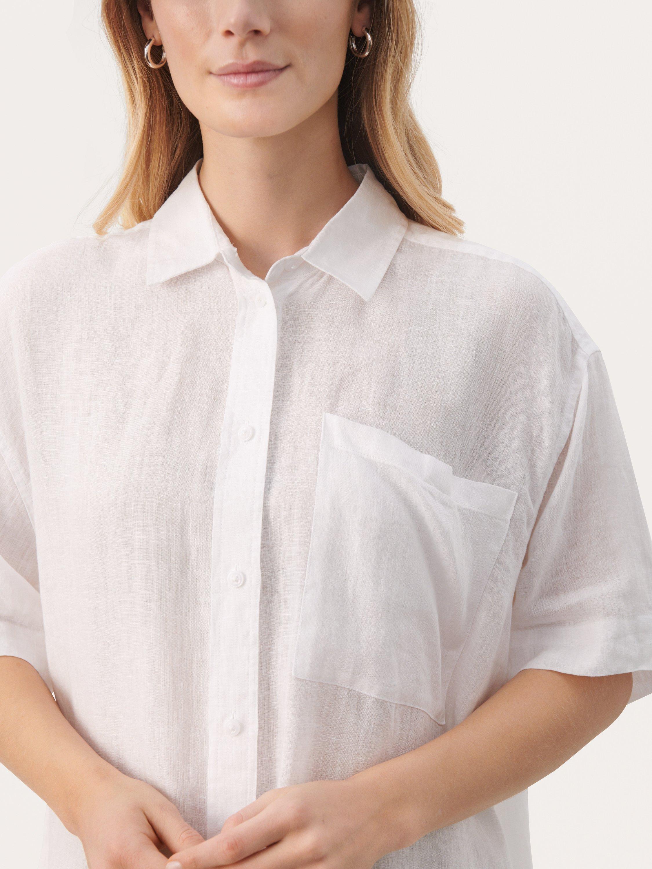 Product image 4 of 6, which shows Part Two Garine Pure Linen Shirt, Bright White, 8