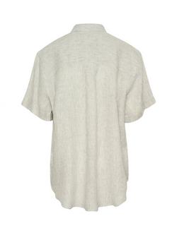 Part Two Garine Stripe Pure Linen Shirt, Agave Green - view 2, Agave Green